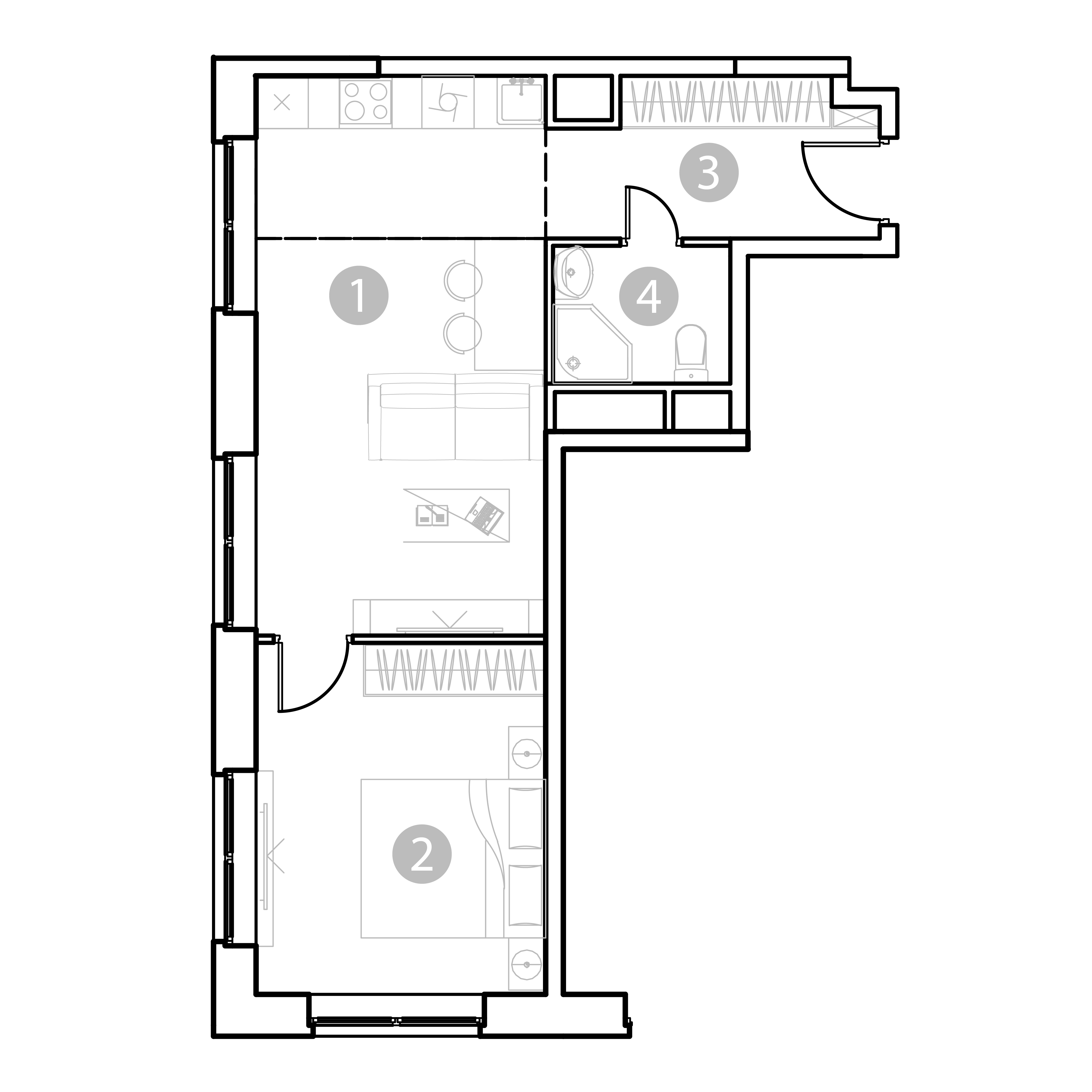 2 комн. квартира, 45.3 м², 13 этаж 