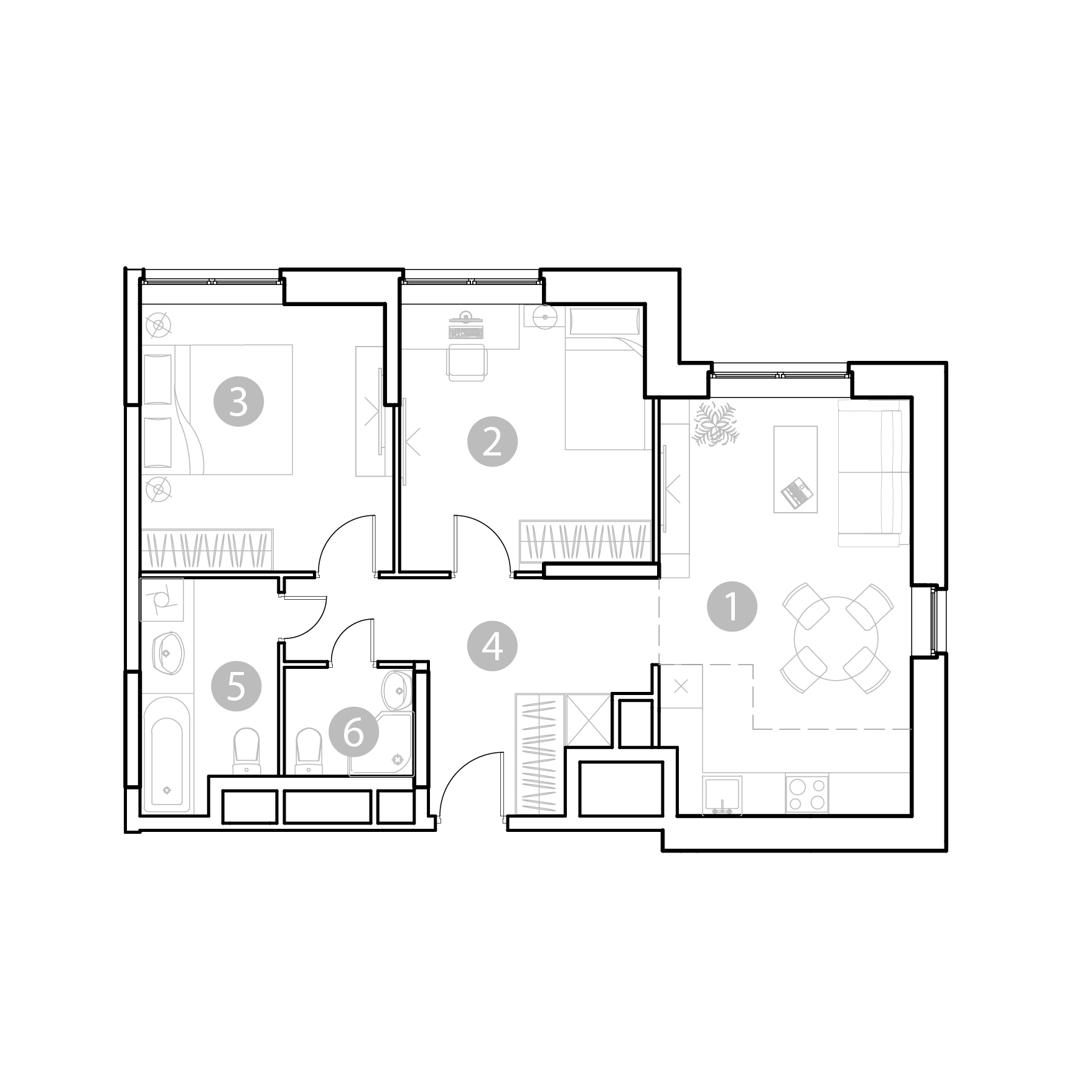 3 комн. квартира, 64.1 м², 3 этаж 