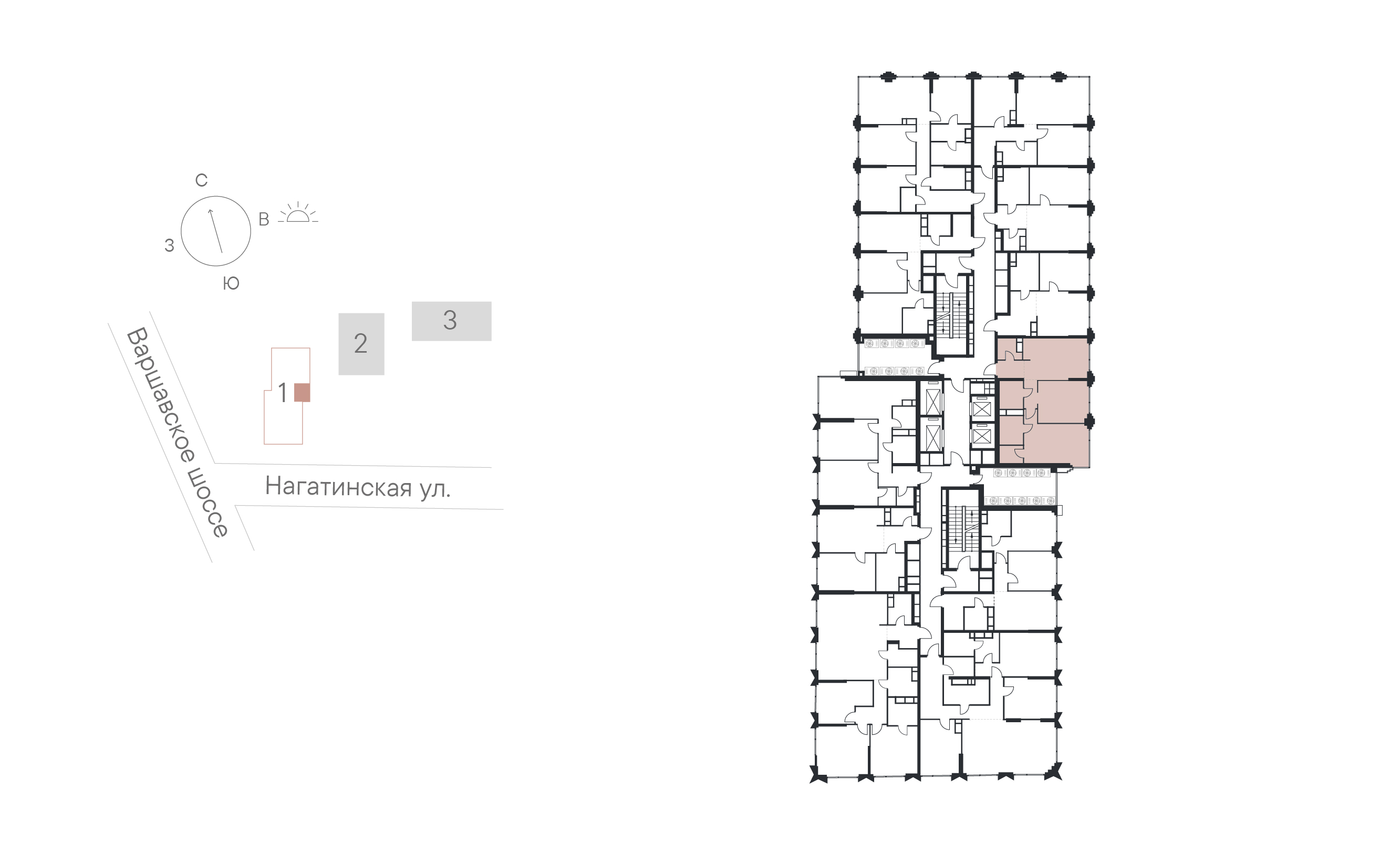 2 комн. квартира, 69 м², 24 этаж 