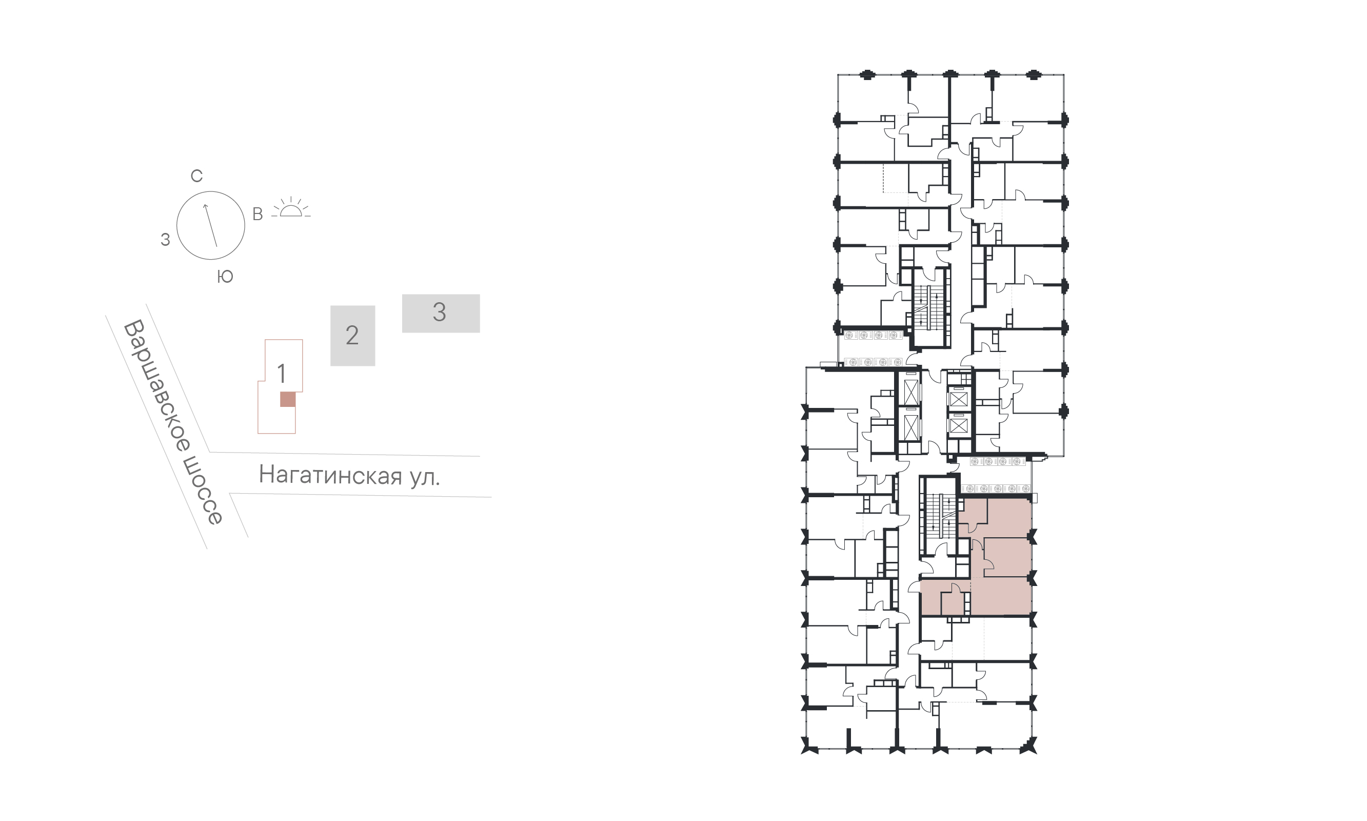 2 комн. квартира, 59 м², 18 этаж 