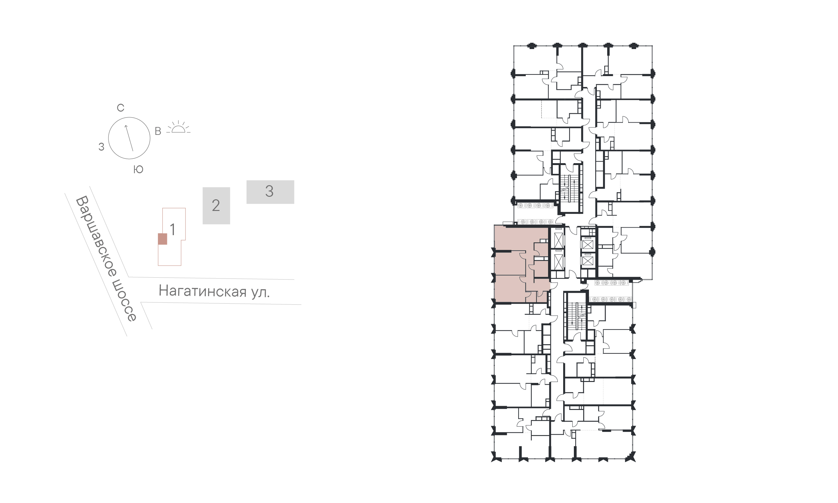 2 комн. квартира, 72 м², 16 этаж 