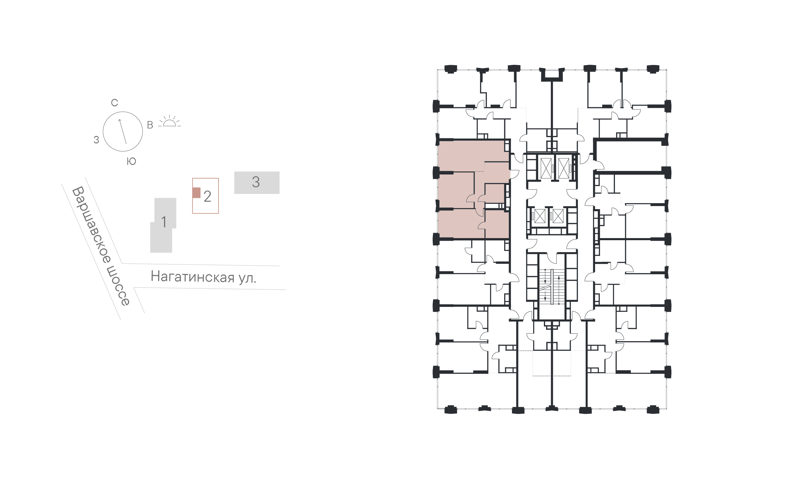 2 комн. квартира, 69 м², 15 этаж 