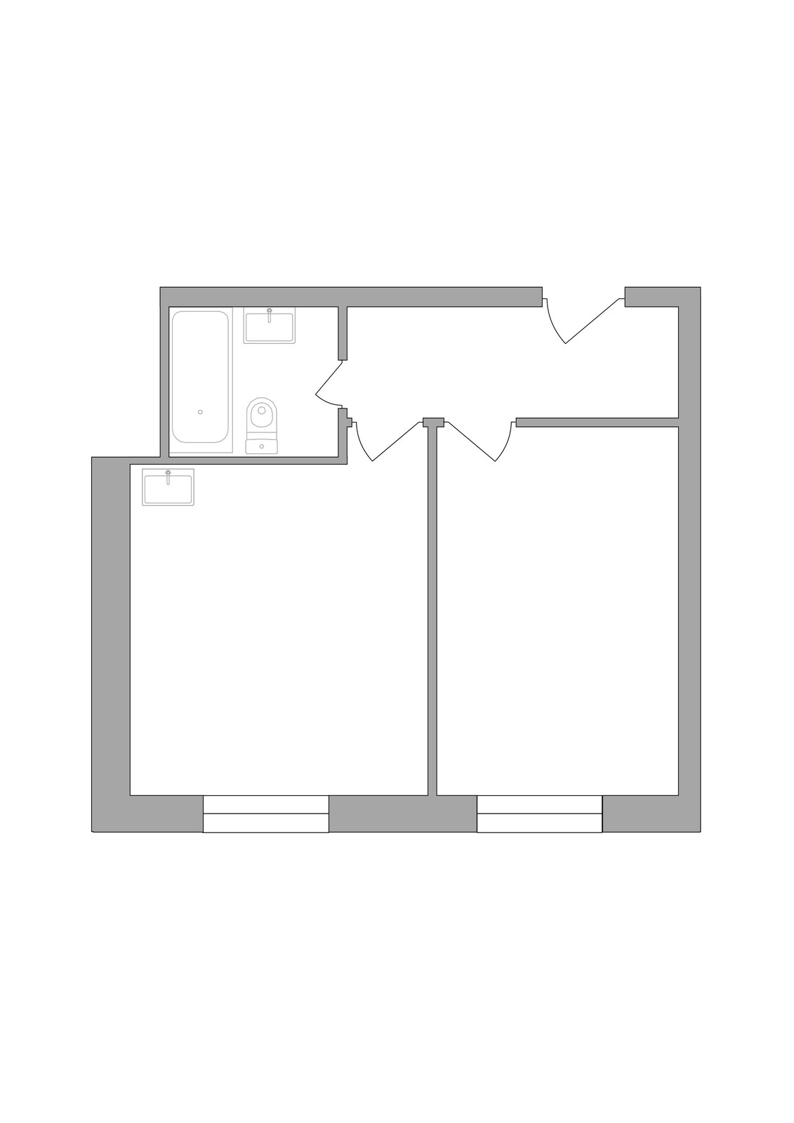 2 комн. квартира, 36.2 м², 1 этаж 