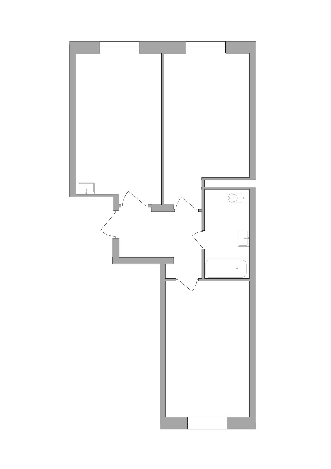 3 комн. квартира, 64.1 м², 1 этаж 