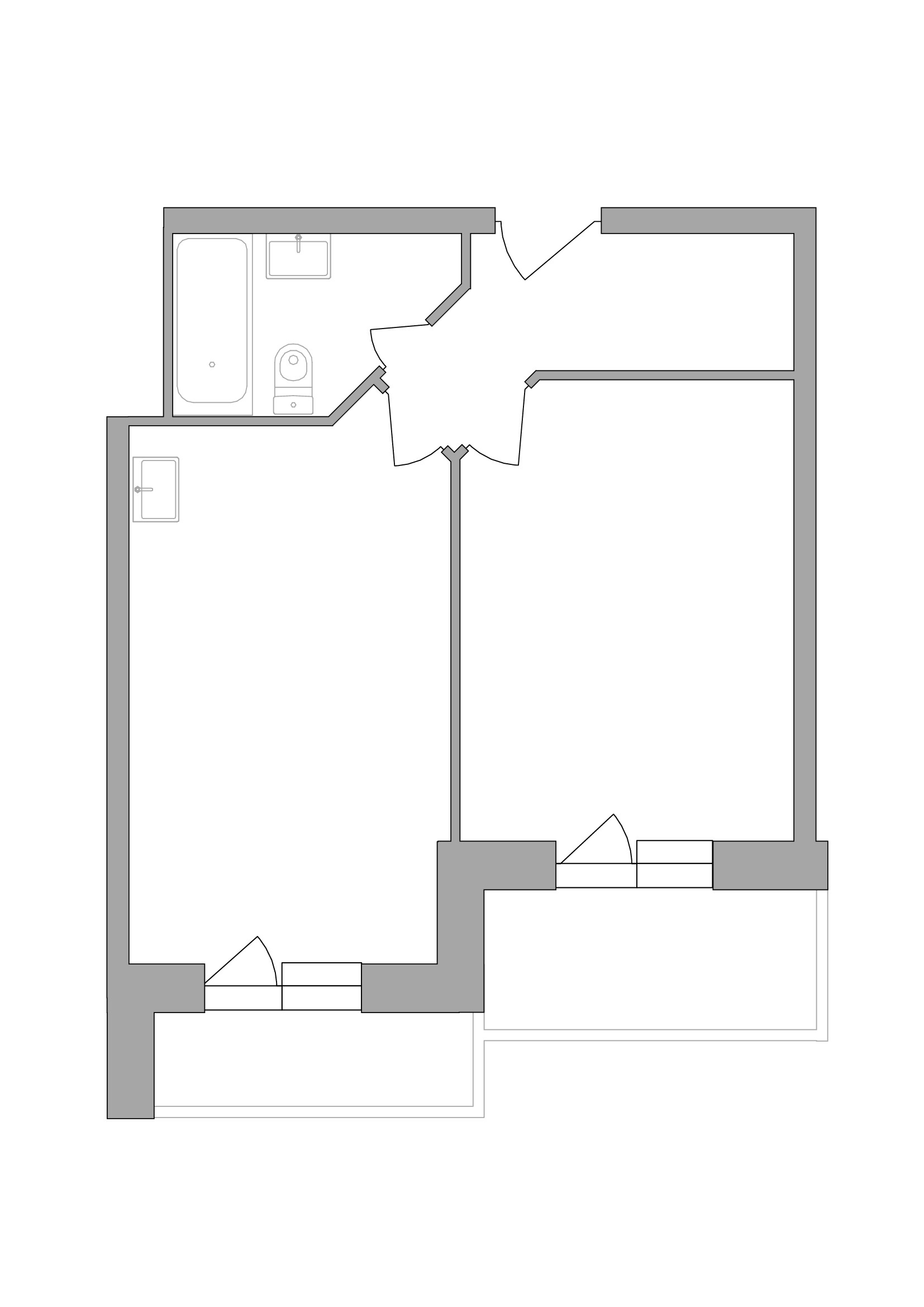 2 комн. квартира, 42.2 м², 2 этаж 