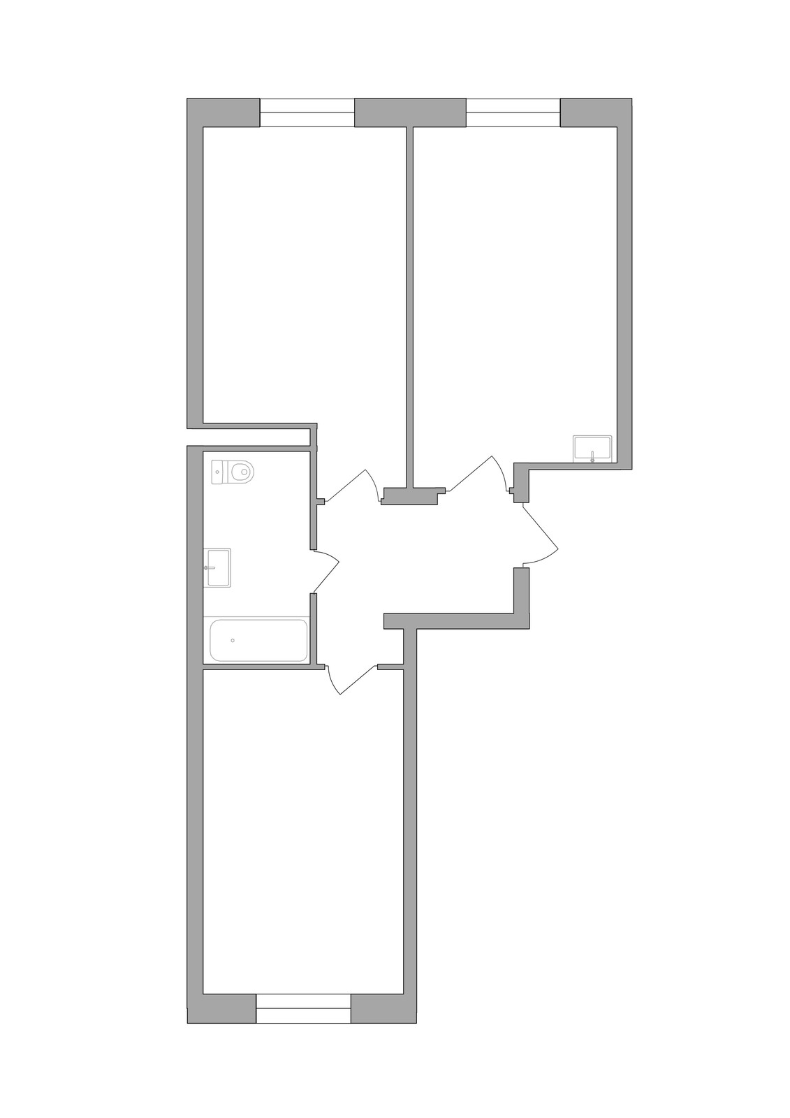 3 комн. квартира, 63.8 м², 1 этаж 