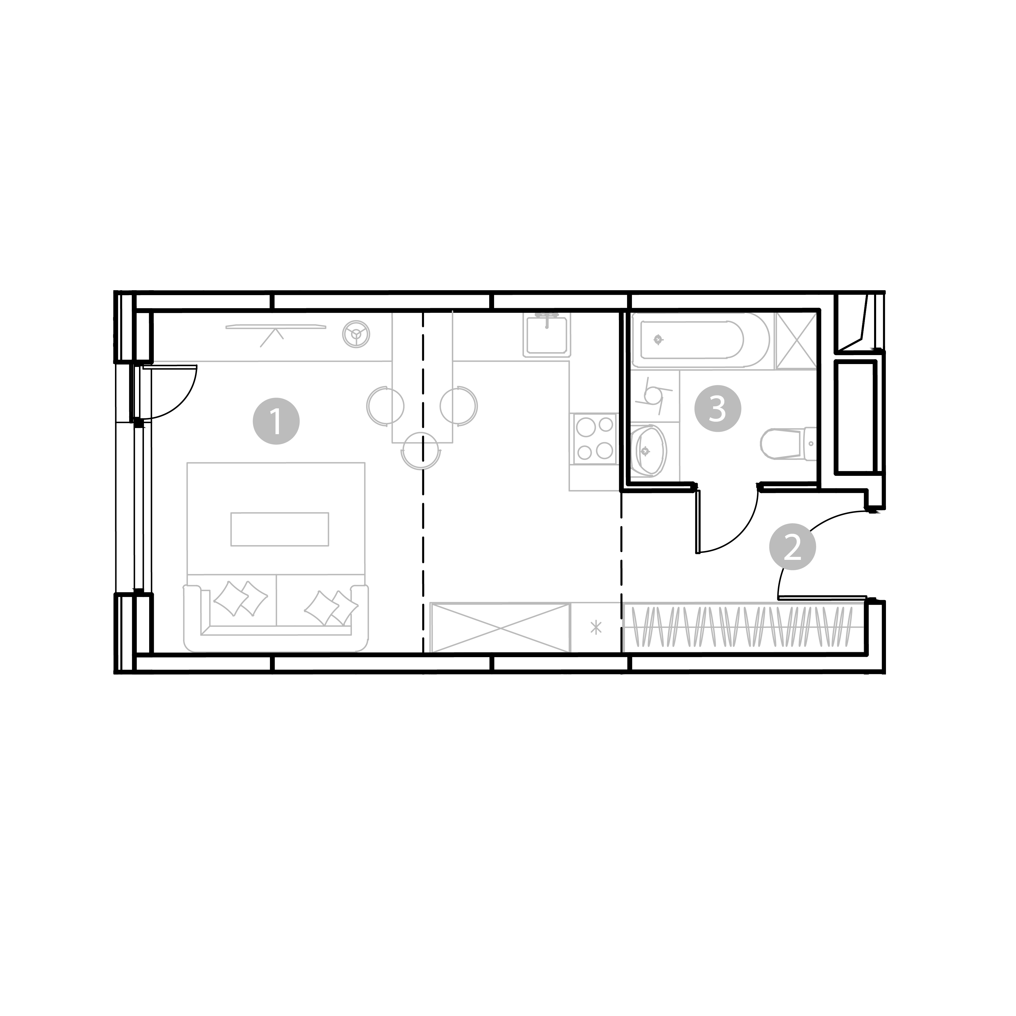 студия, 31.6 м², 15 этаж 