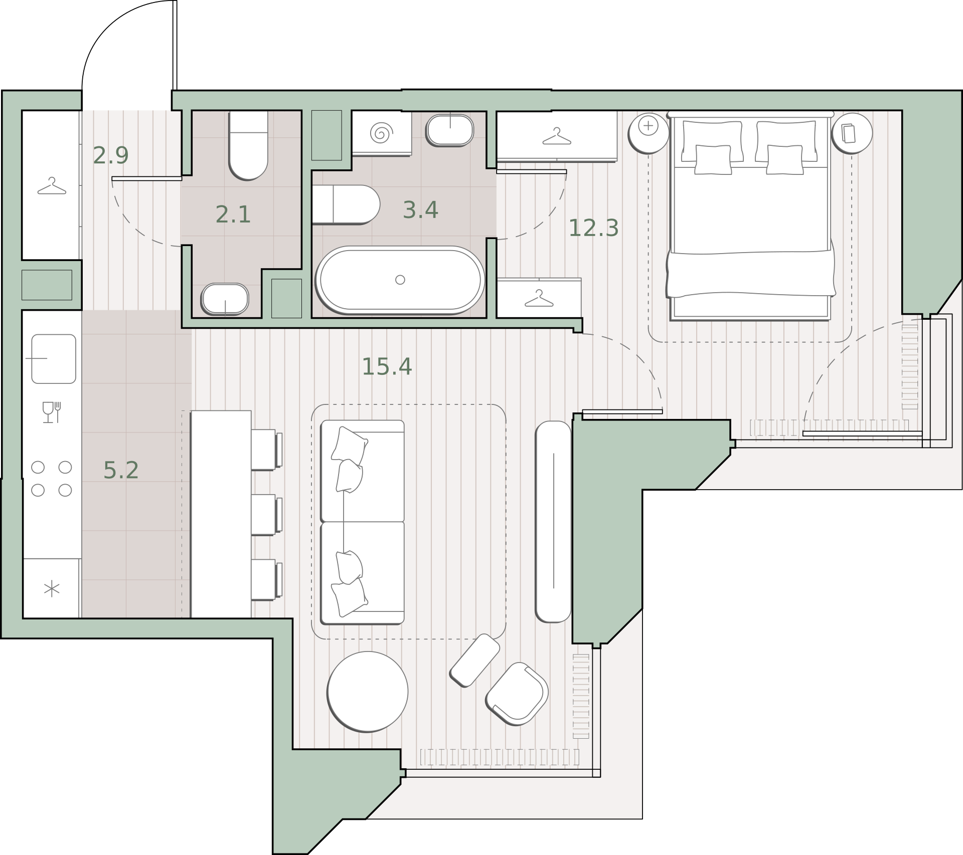 1 комн. квартира, 41.3 м², 5 этаж  (из 13)