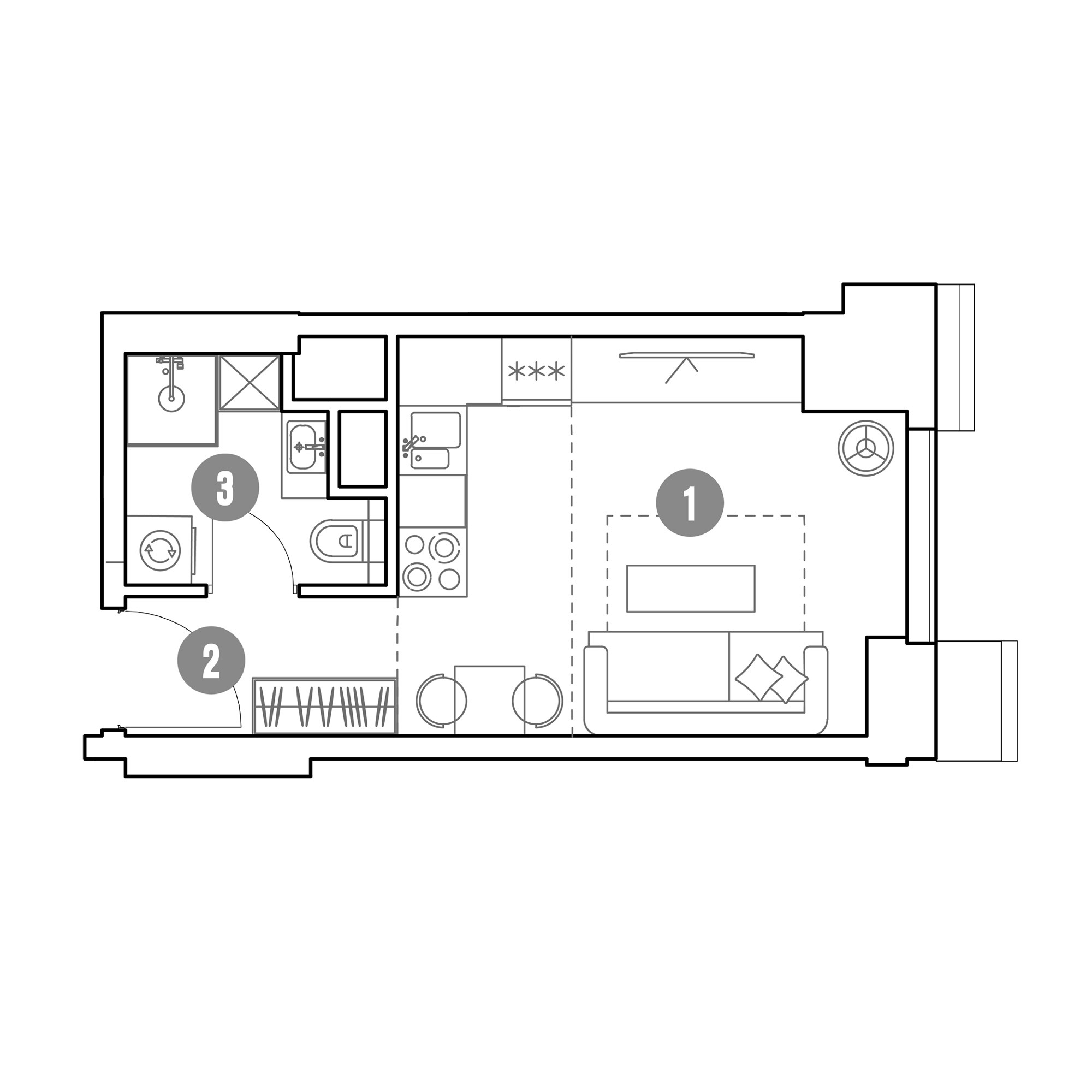 студия, 20.7 м², 17 этаж 