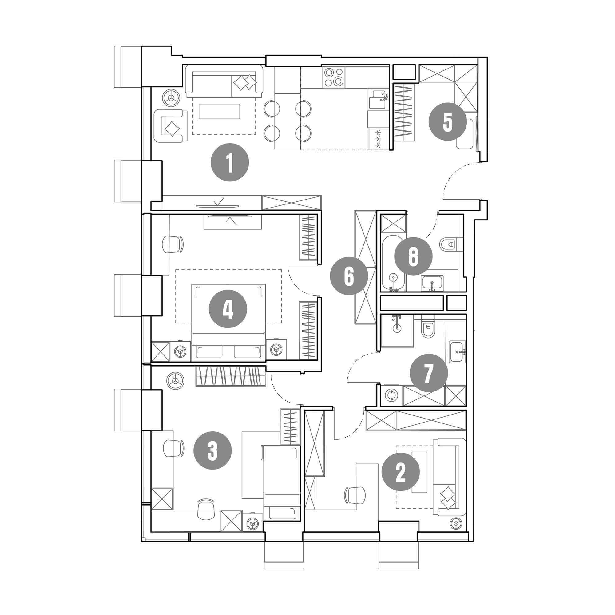 4 комн. квартира, 101.6 м², 17 этаж 