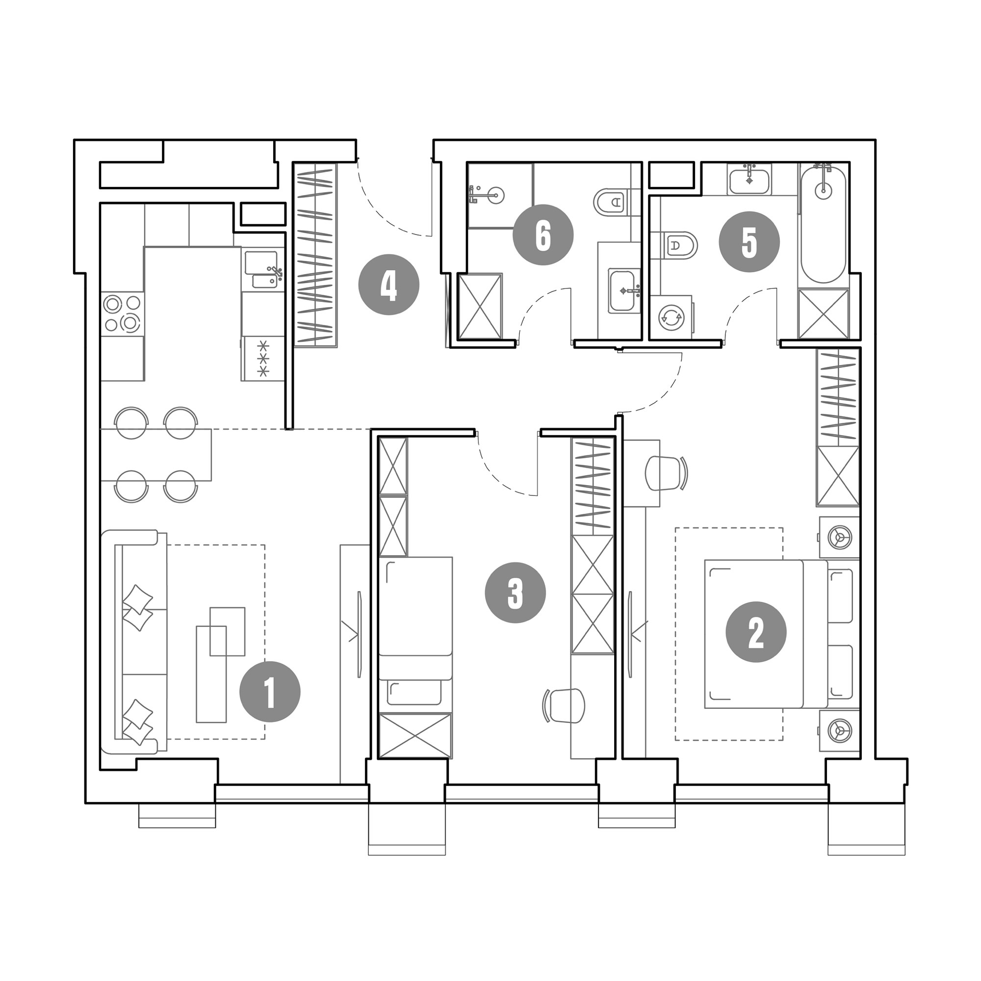 3 комн. квартира, 79.4 м², 9 этаж 
