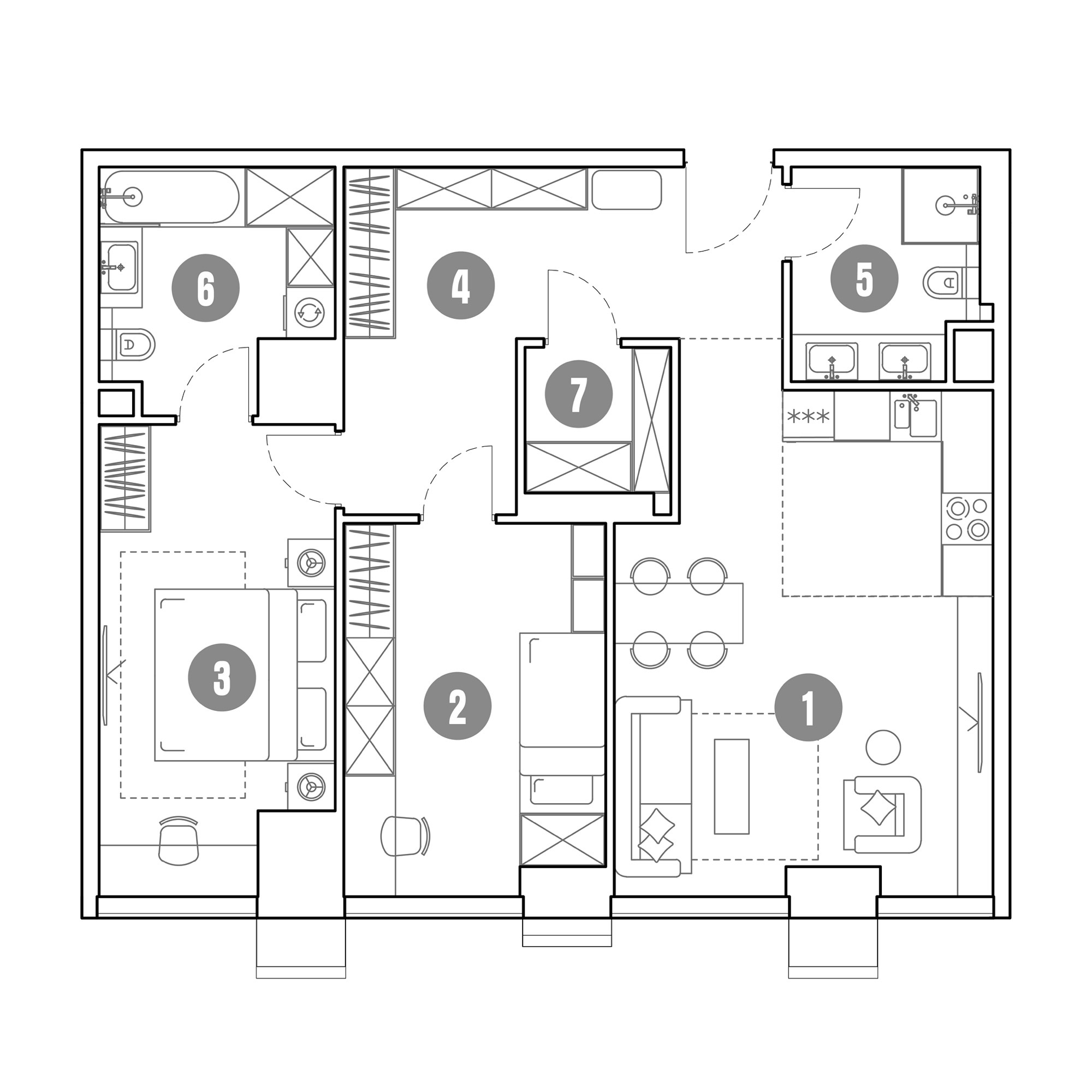 3 комн. квартира, 81.8 м², 9 этаж 