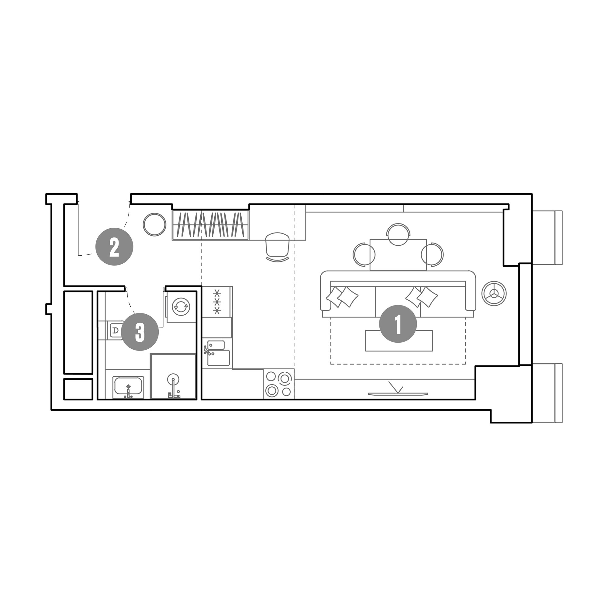 студия, 30.7 м², 21 этаж 
