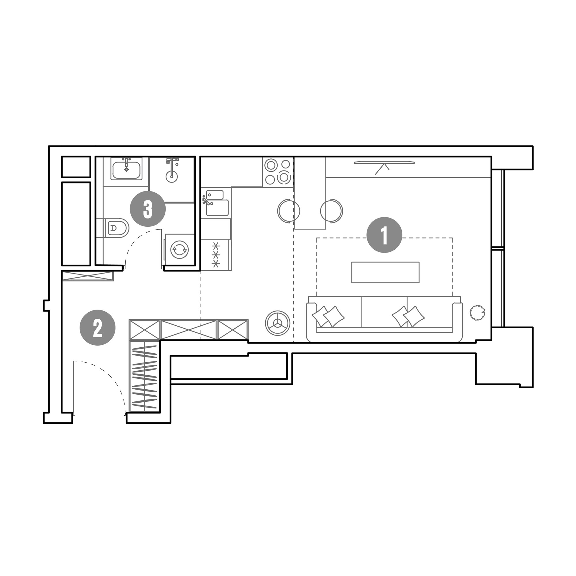 студия, 30.6 м², 21 этаж 