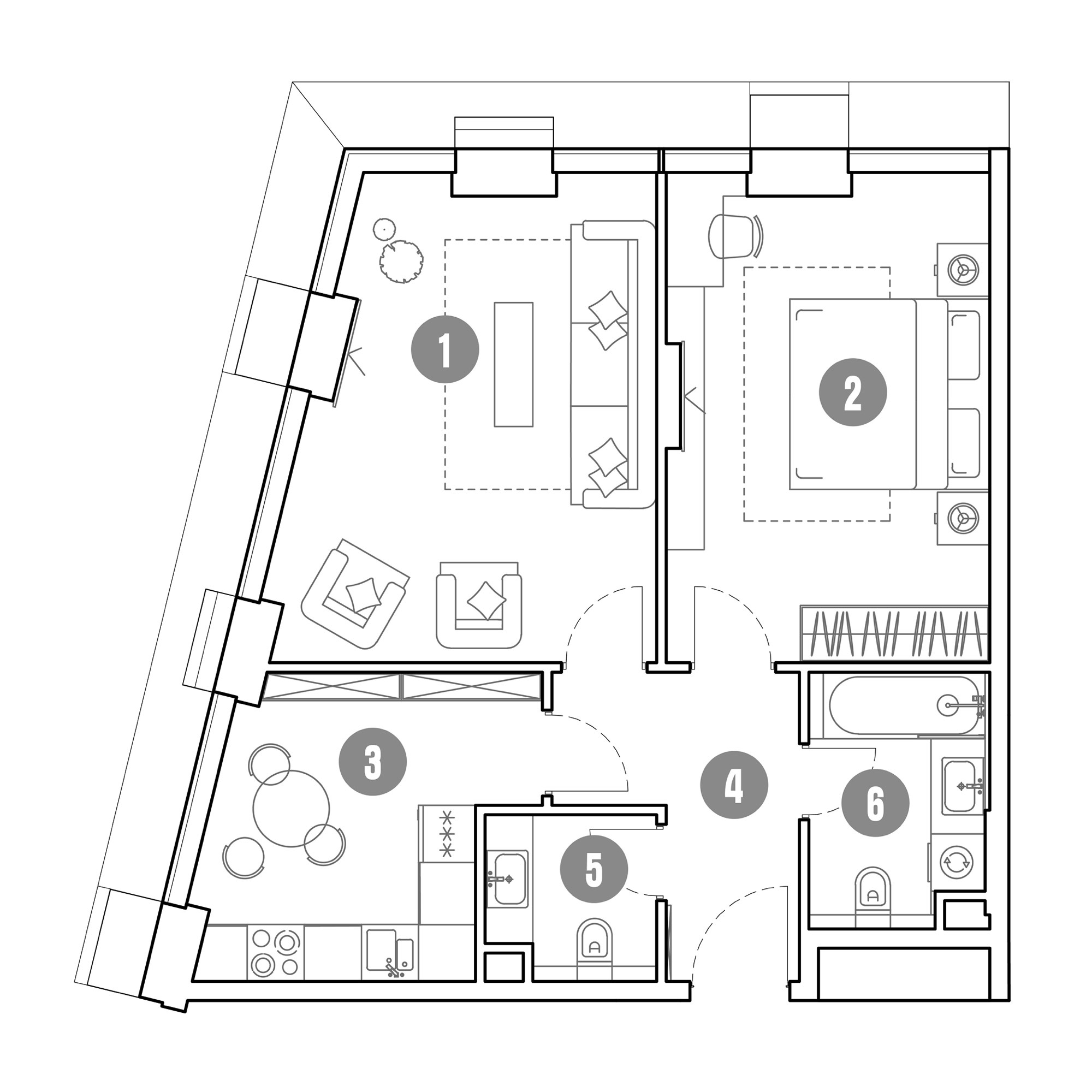 2 комн. квартира, 59.4 м², 9 этаж 