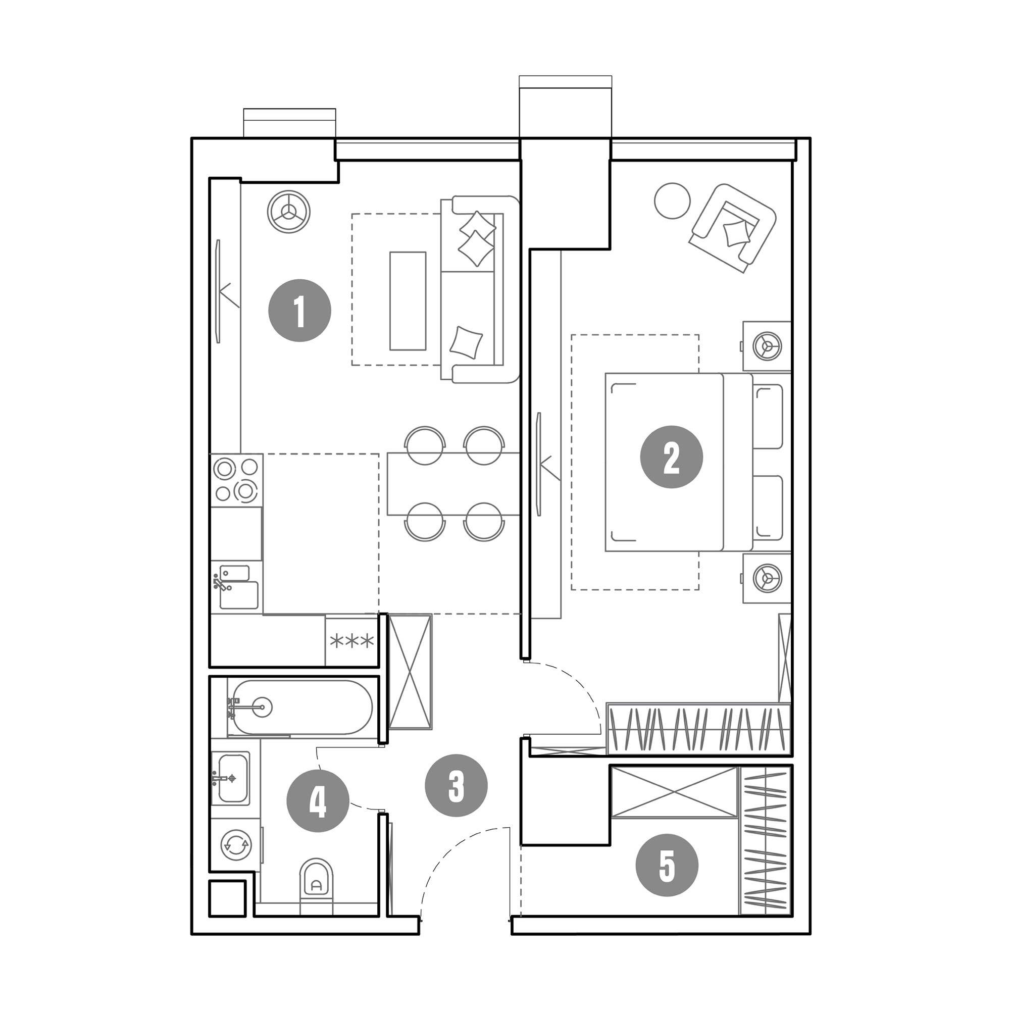 2 комн. квартира, 51.9 м², 9 этаж 