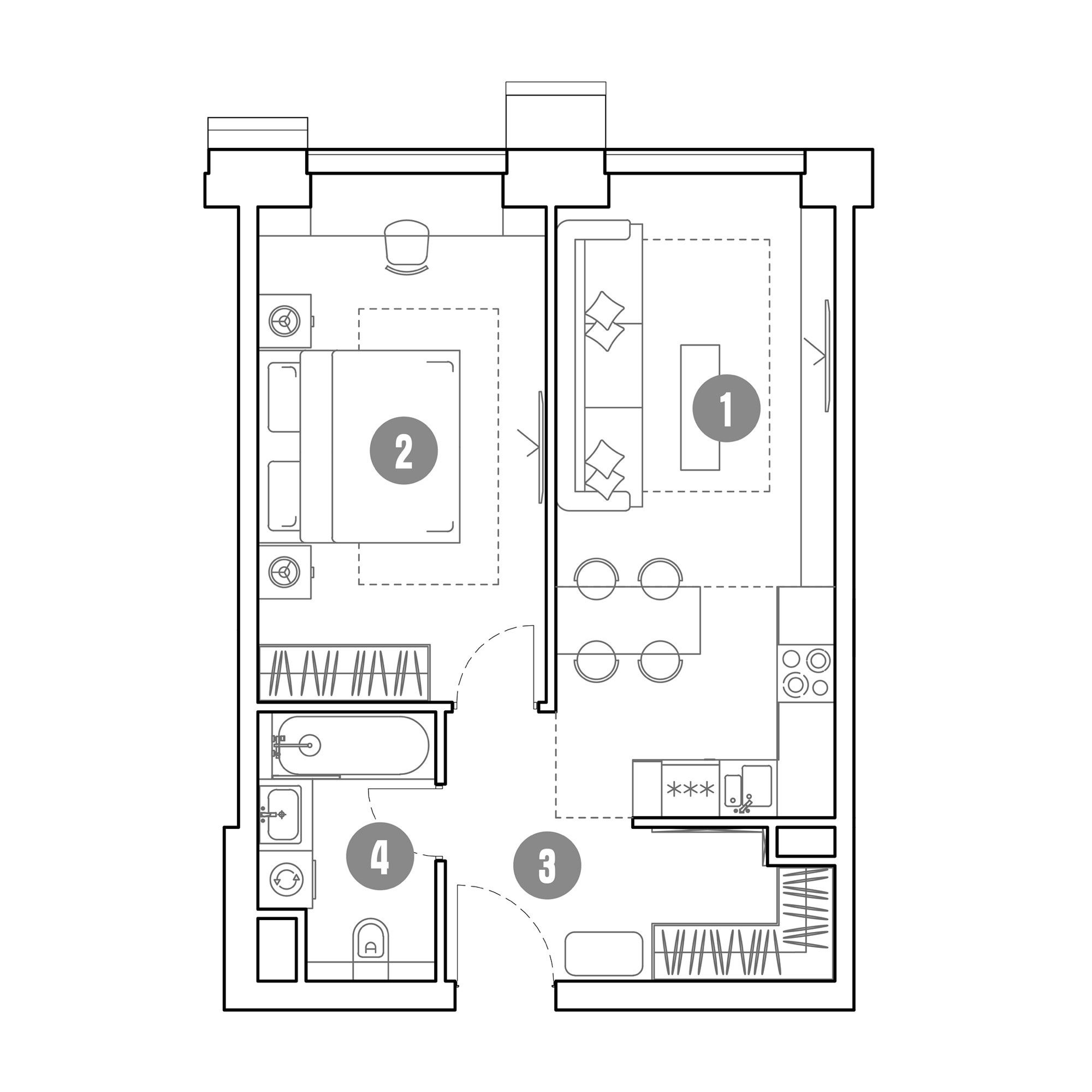 2 комн. квартира, 47.9 м², 9 этаж 