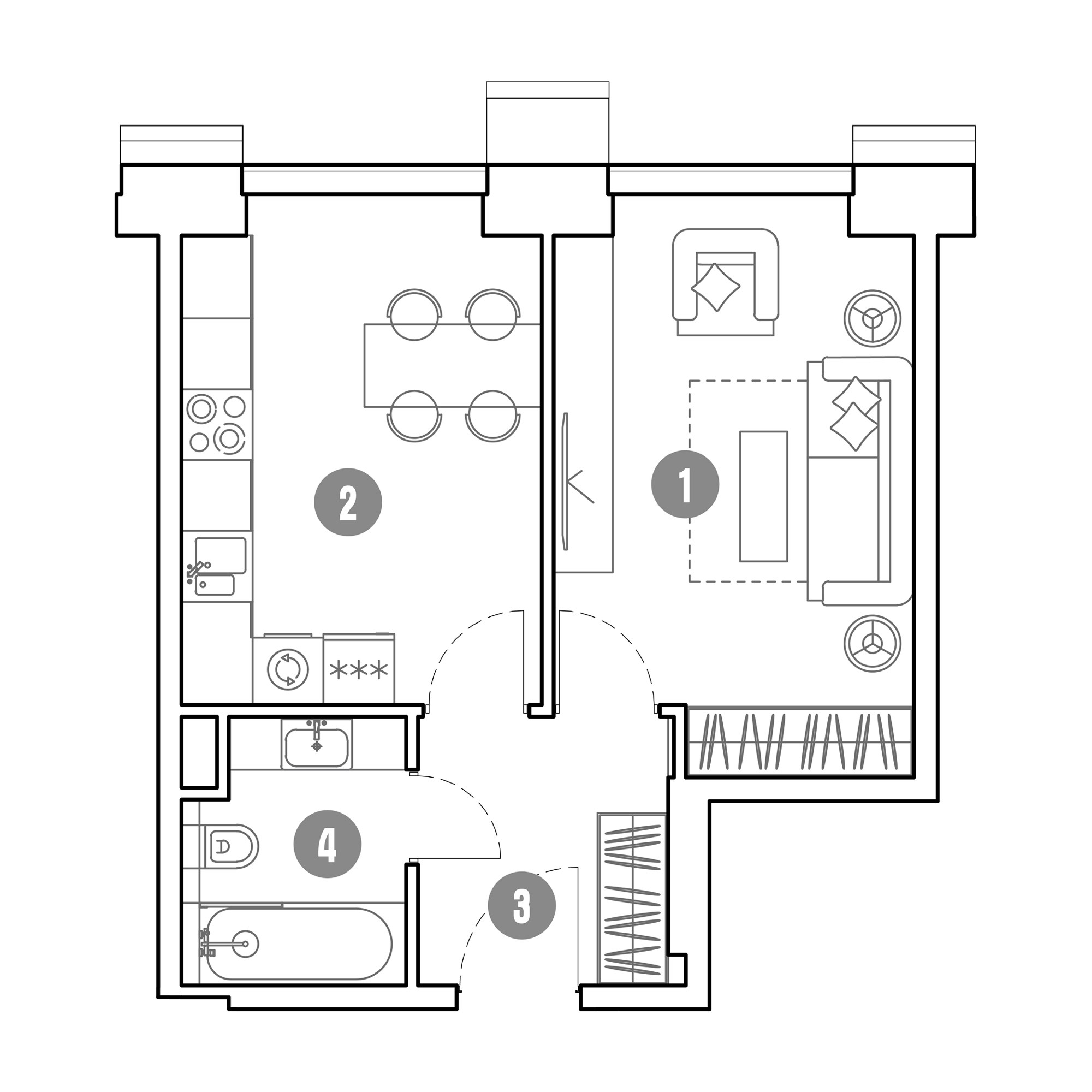 1 комн. квартира, 35.7 м², 9 этаж 