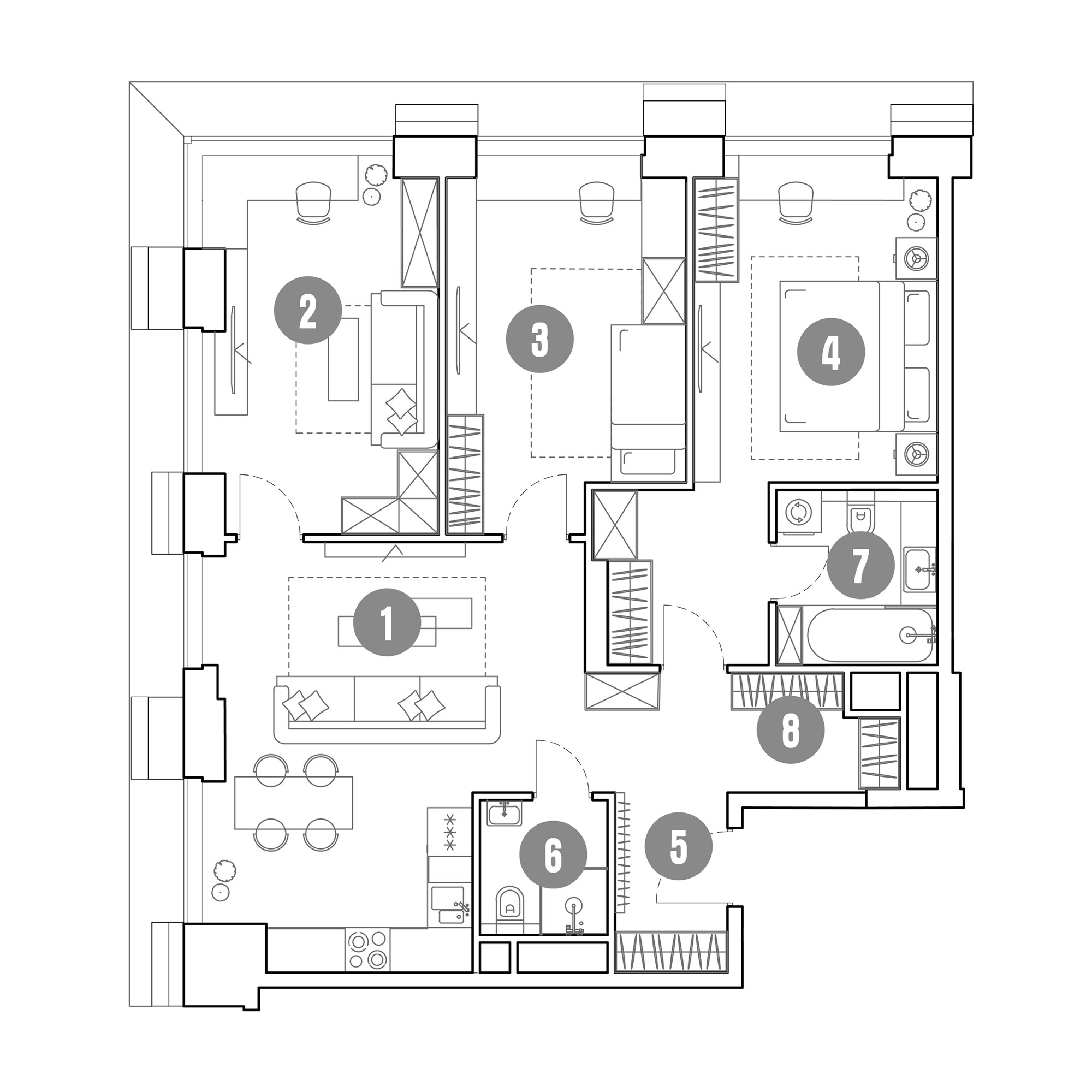 4 комн. квартира, 92.2 м², 27 этаж 