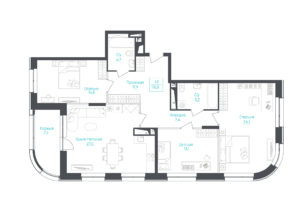 3 комн. квартира, 118.4 м², 10 этаж 