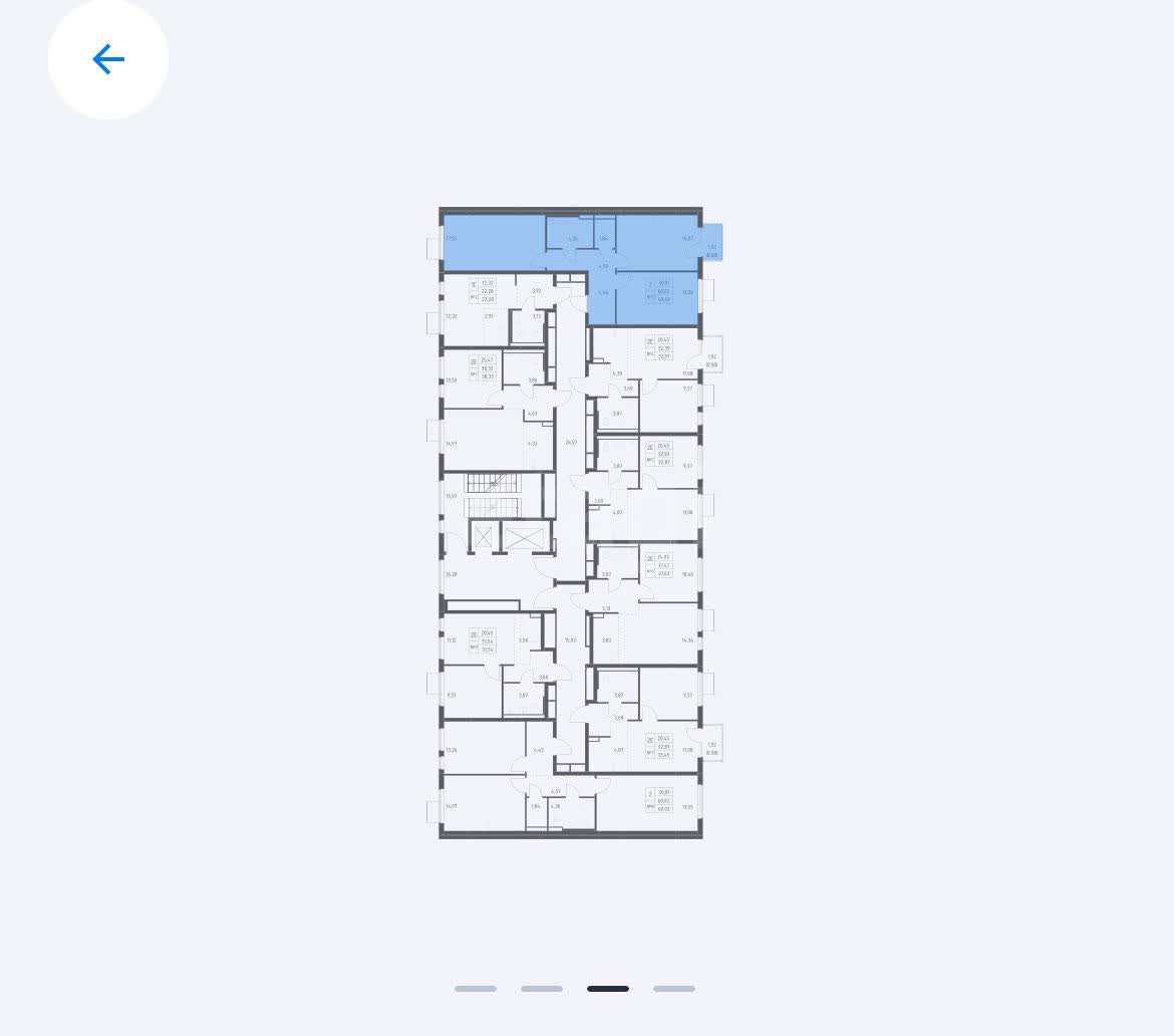 2 комн. квартира, 60.6 м², 6 этаж 