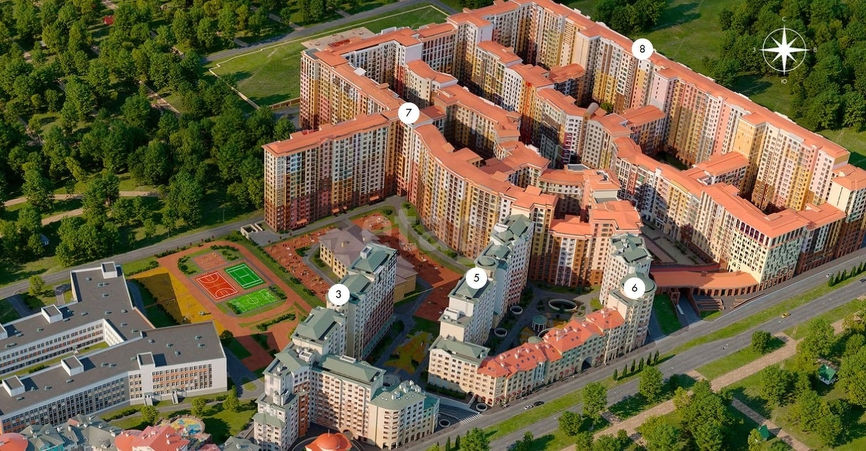 2 комн. квартира, 60.6 м², 5 этаж 