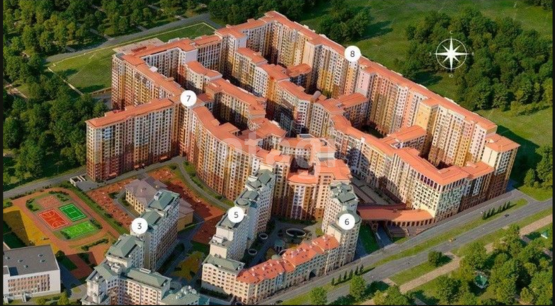 2 комн. квартира, 61.7 м², 4 этаж 