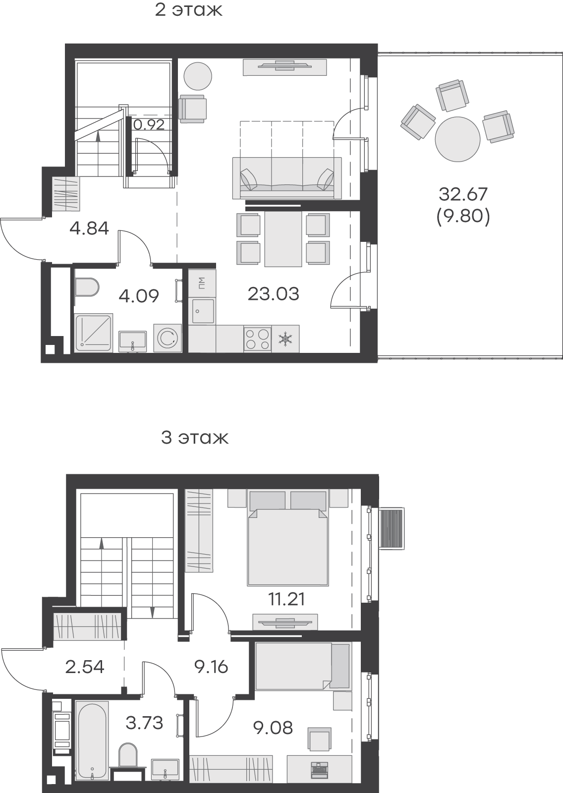 1 комн. квартира, 78 м², 2 этаж 