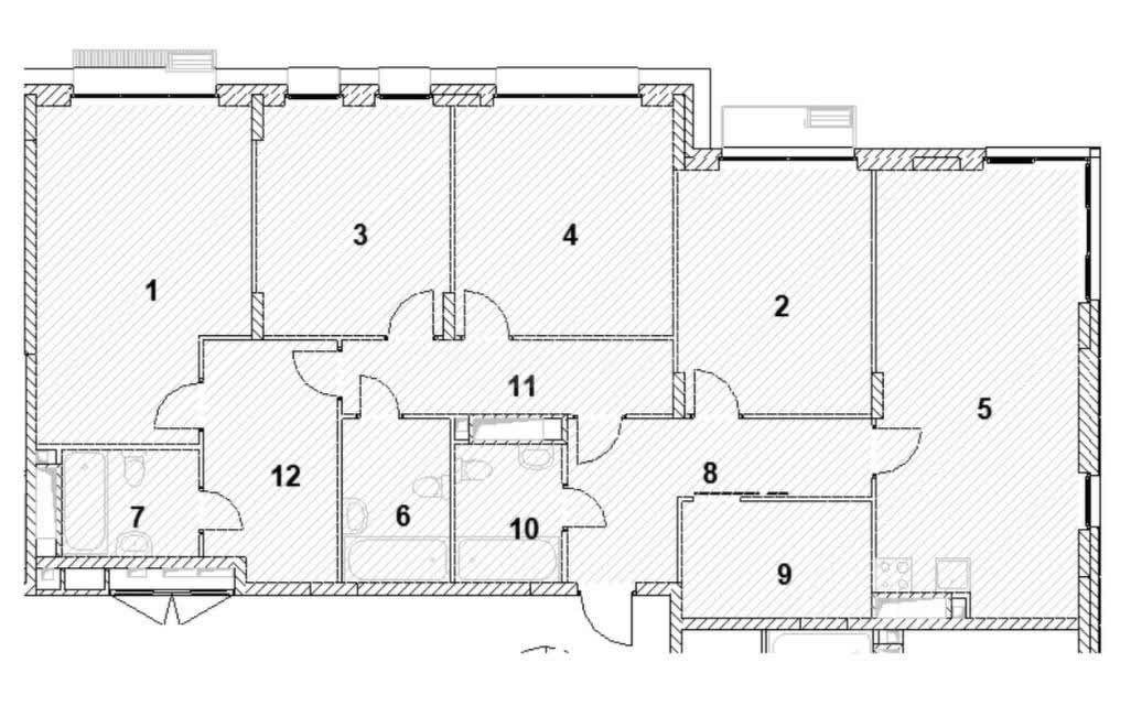 4 комн. квартира, 134 м², 3 этаж 