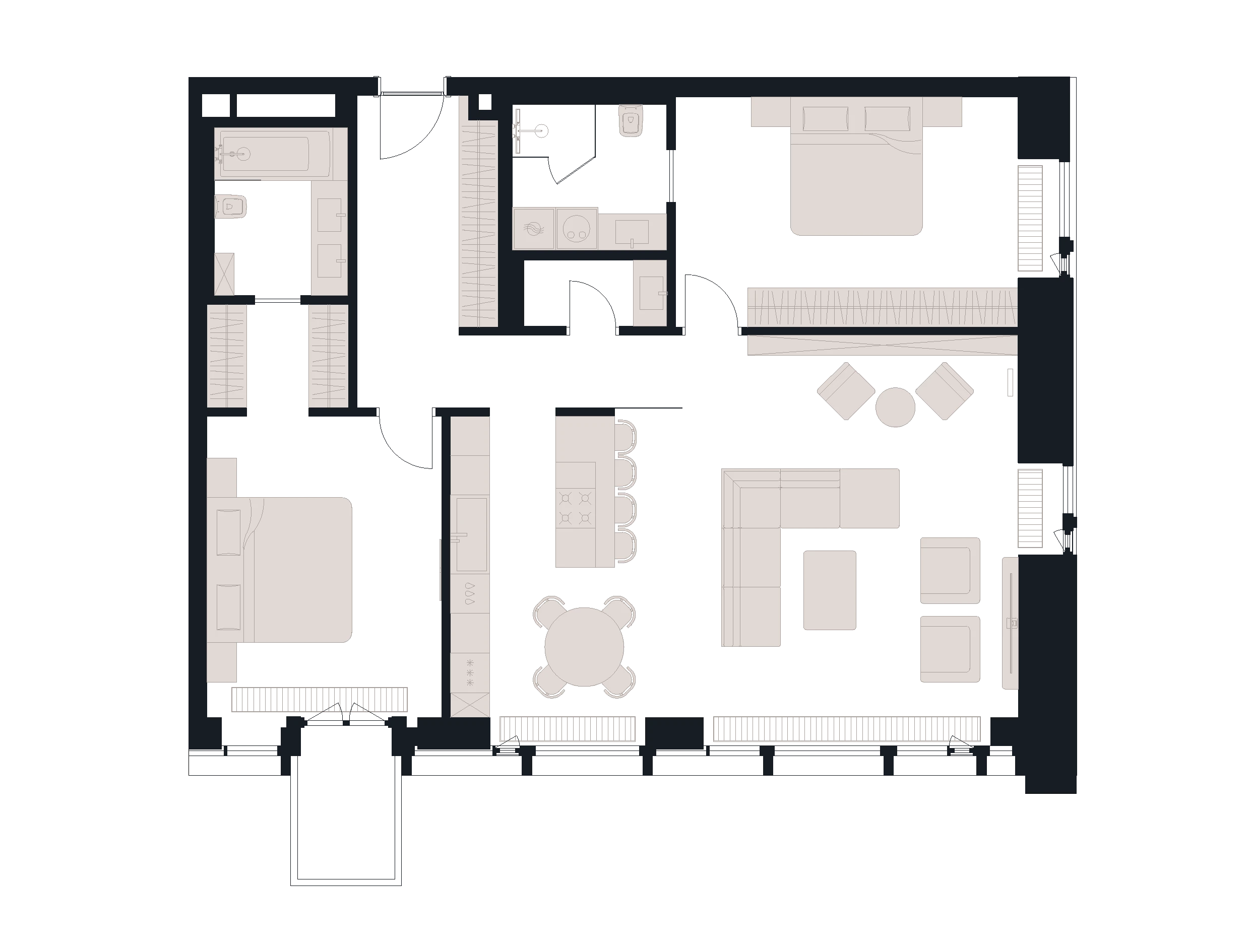 3 комн. квартира, 116.9 м², 7 этаж 