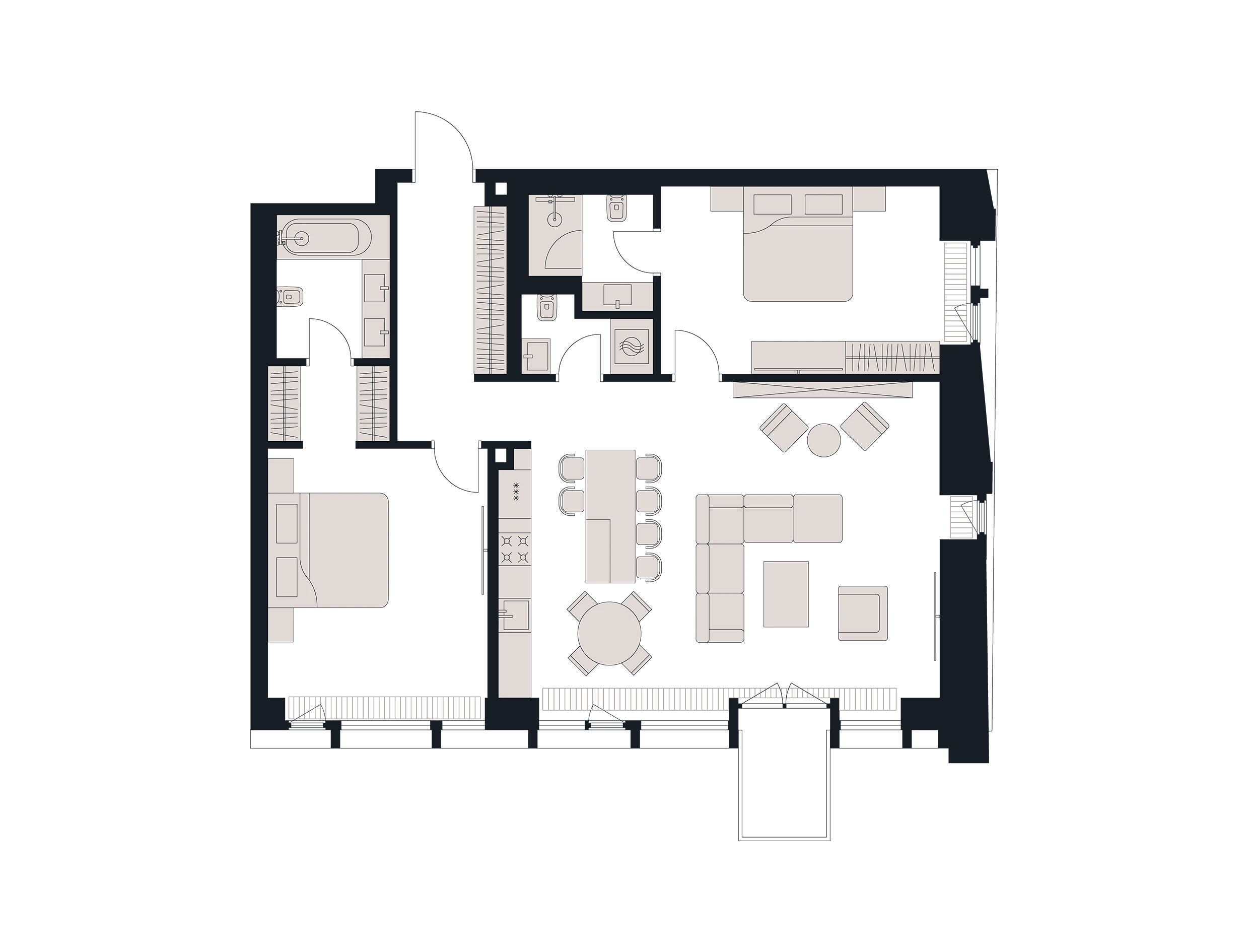 3 комн. квартира, 116.8 м², 12 этаж 