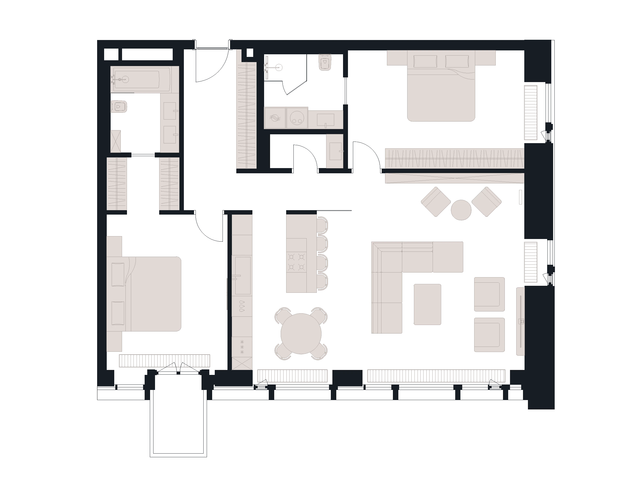 3 комн. квартира, 117.1 м², 9 этаж 