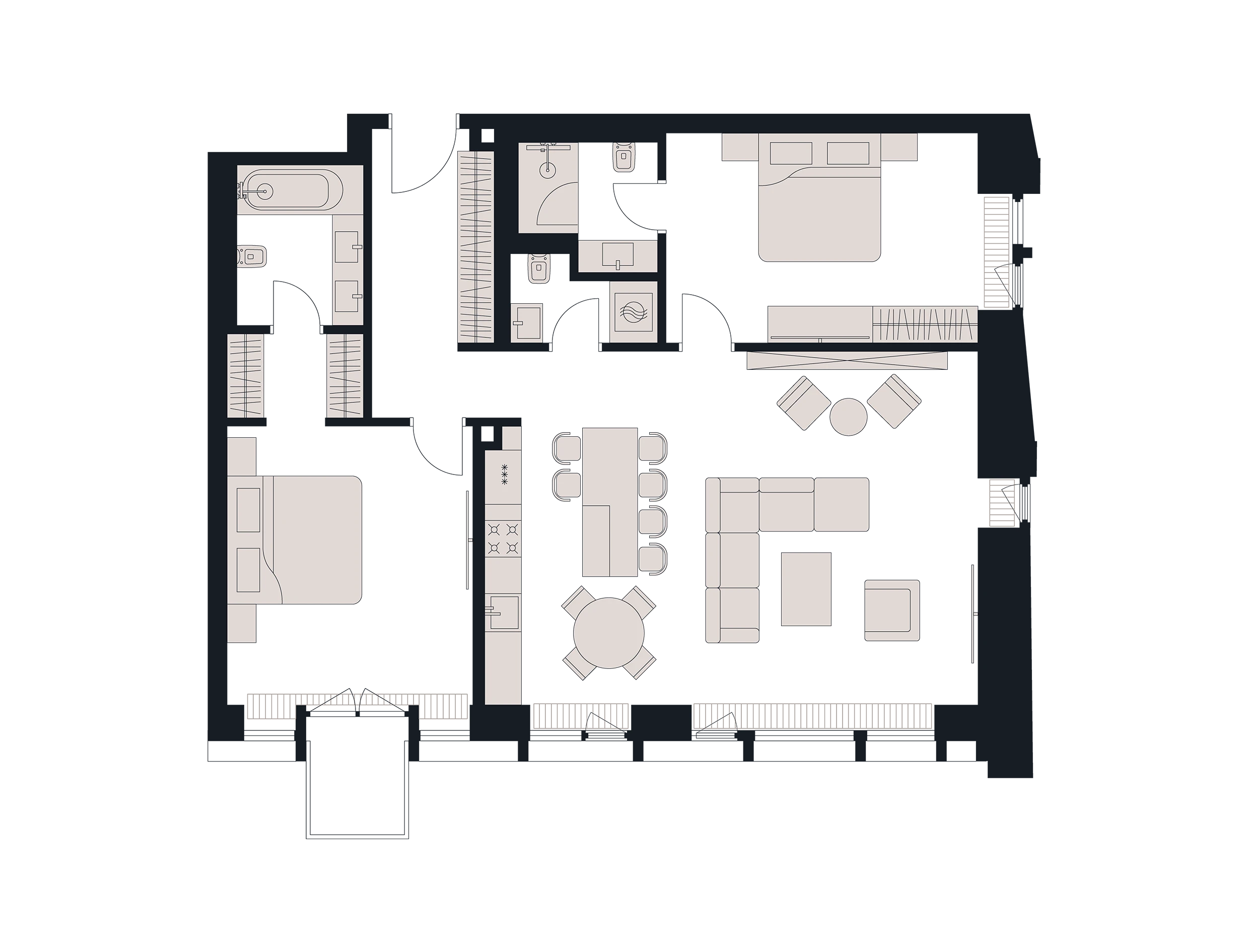 3 комн. квартира, 117 м², 11 этаж 