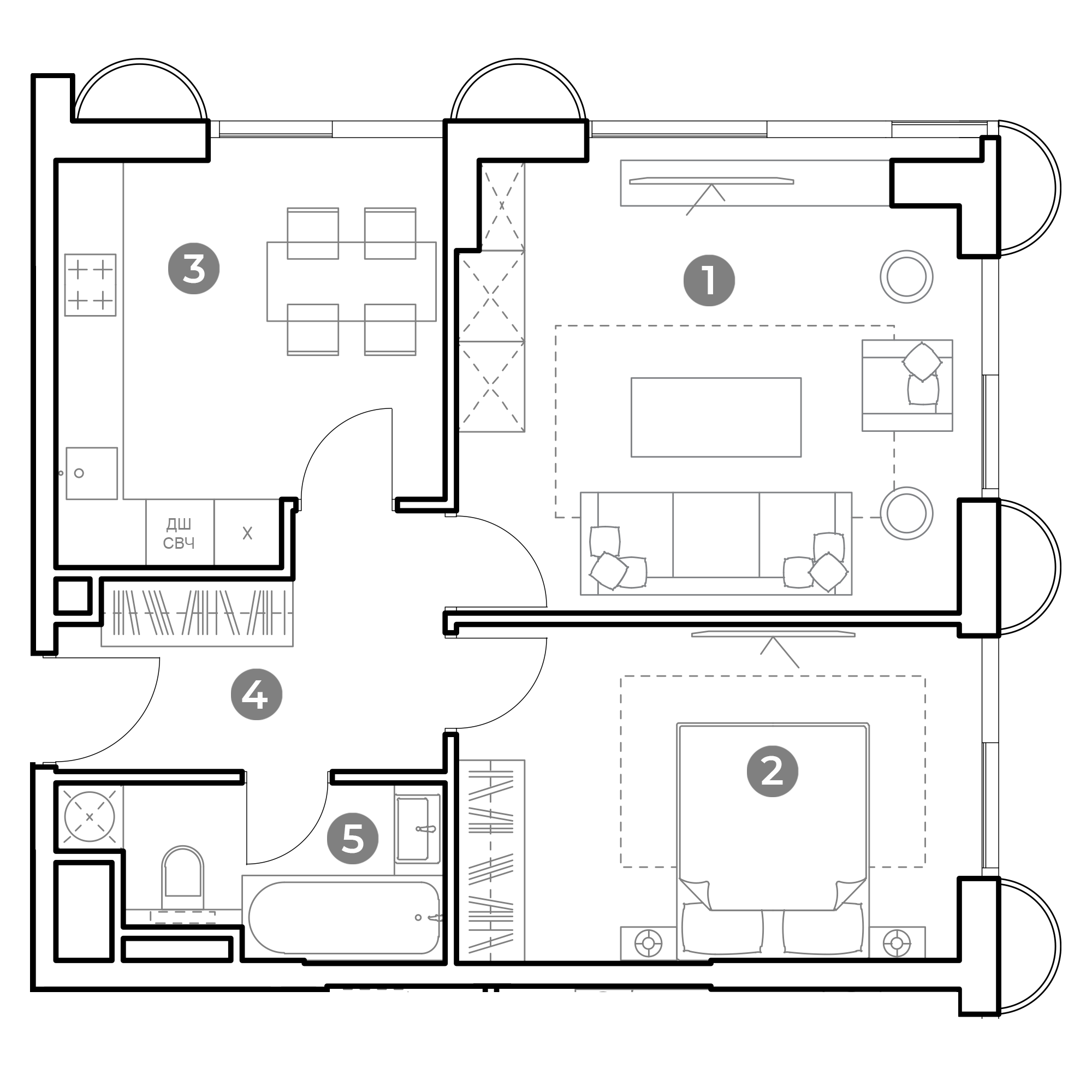2 комн. квартира, 55.8 м², 9 этаж 