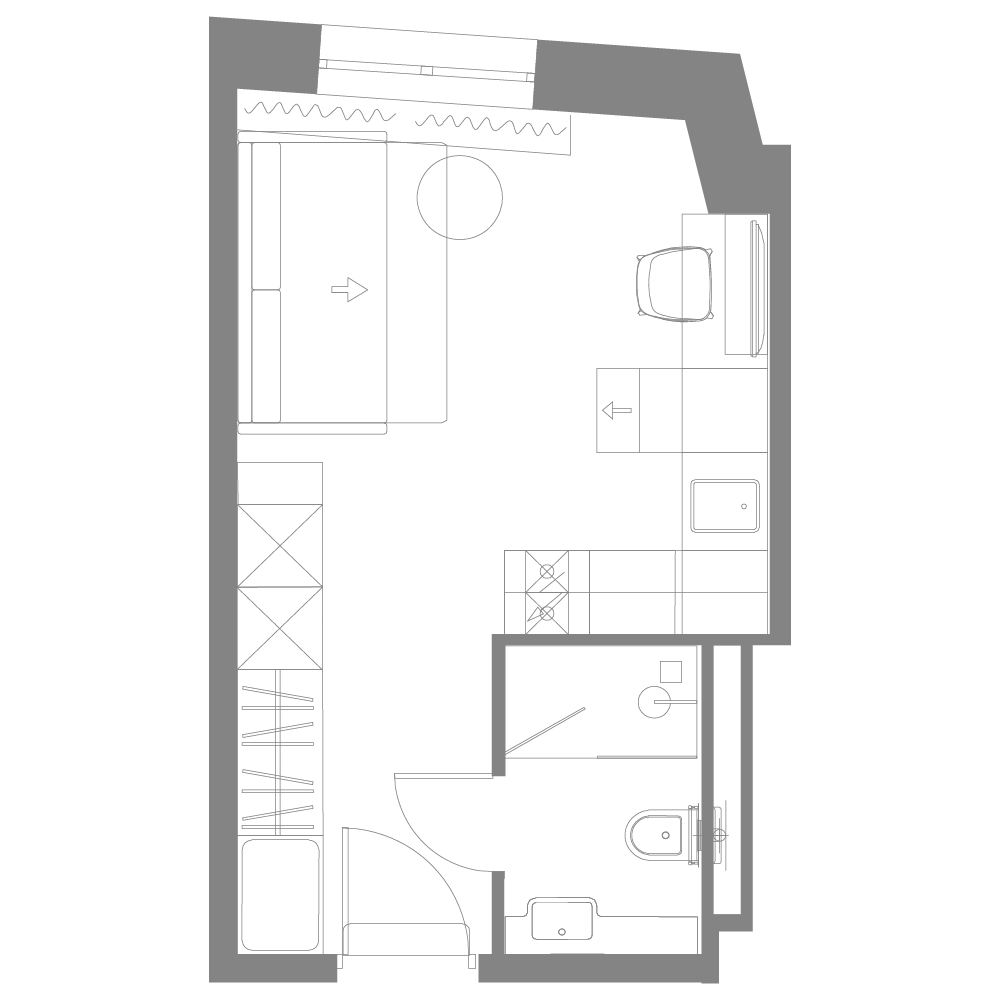 студия, 21.2 м², 11 этаж 