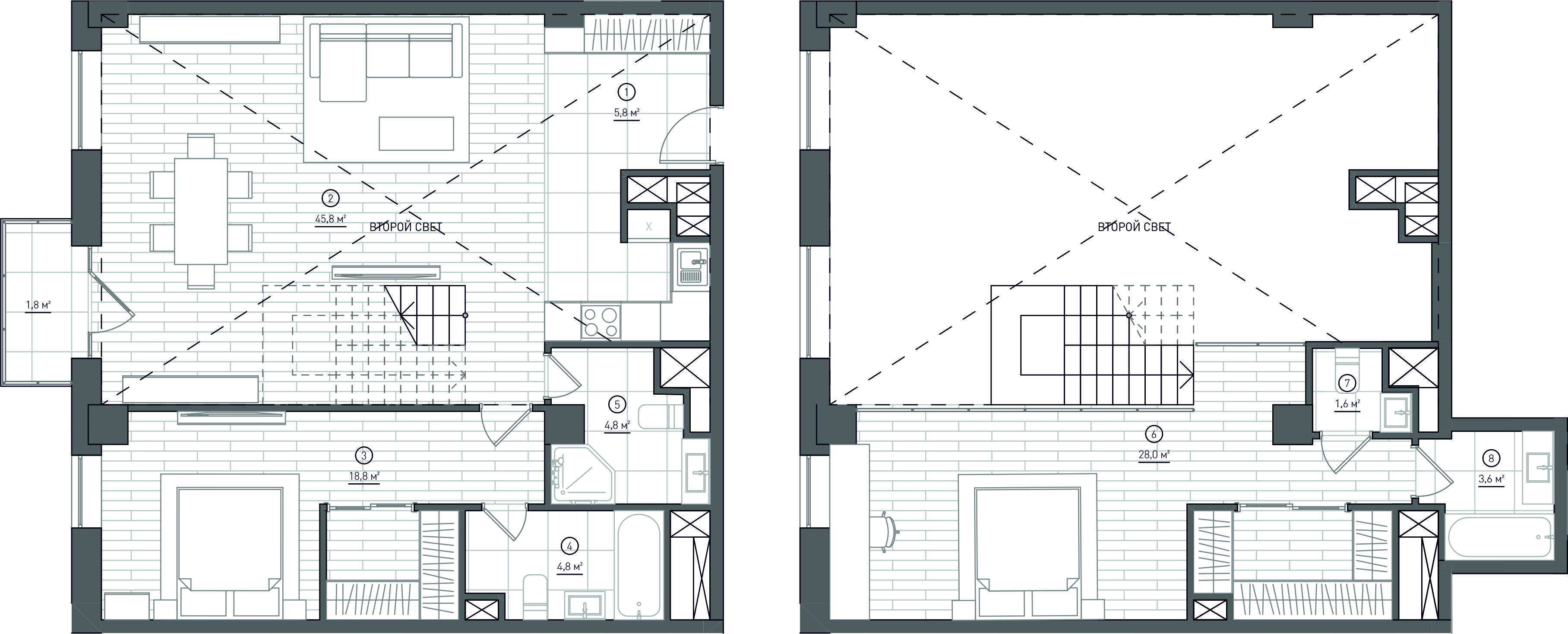 2 комн. квартира, 115.3 м², 7 этаж 