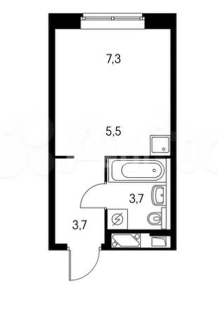 студия, 19.8 м², 14 этаж 