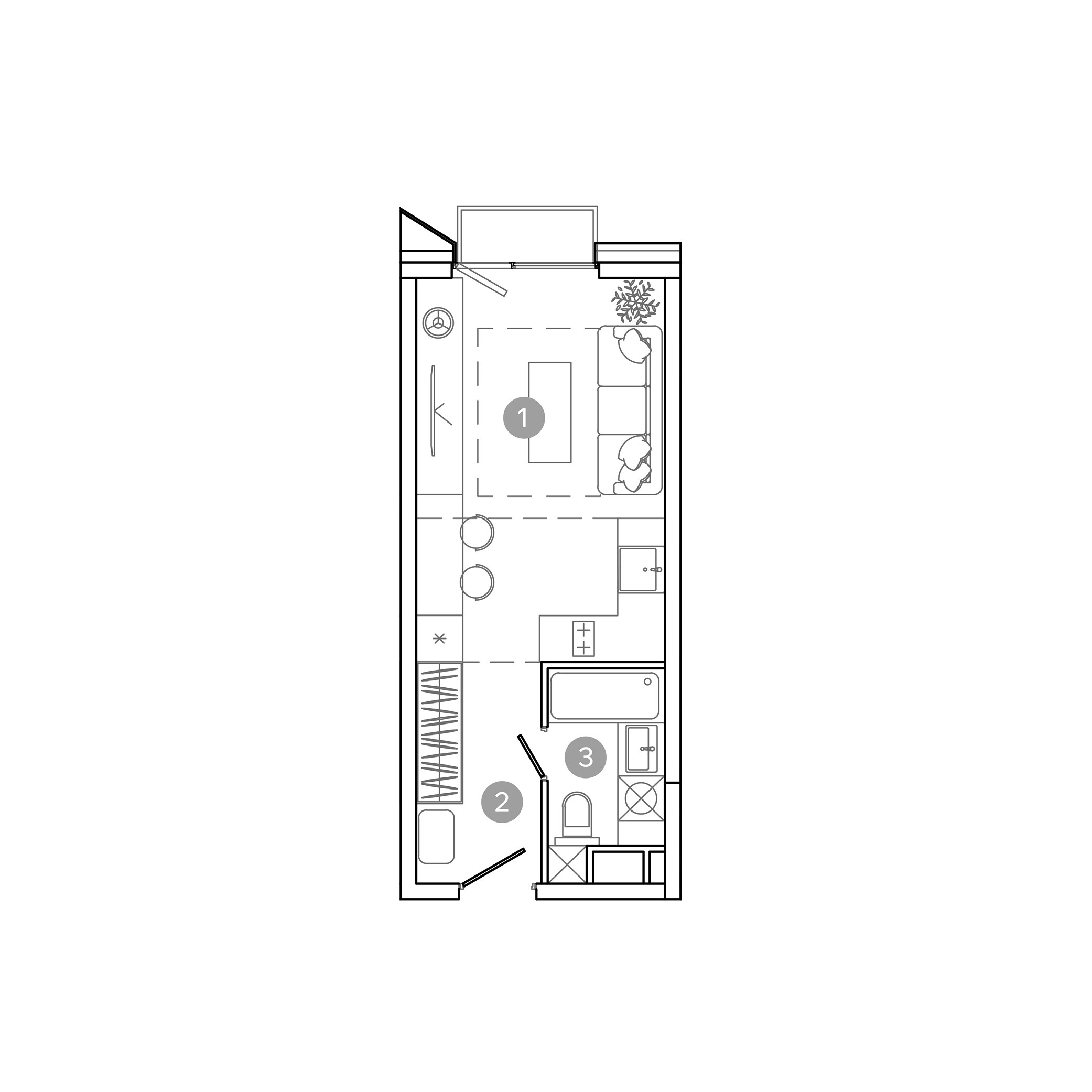 студия, 23.6 м², 11 этаж 