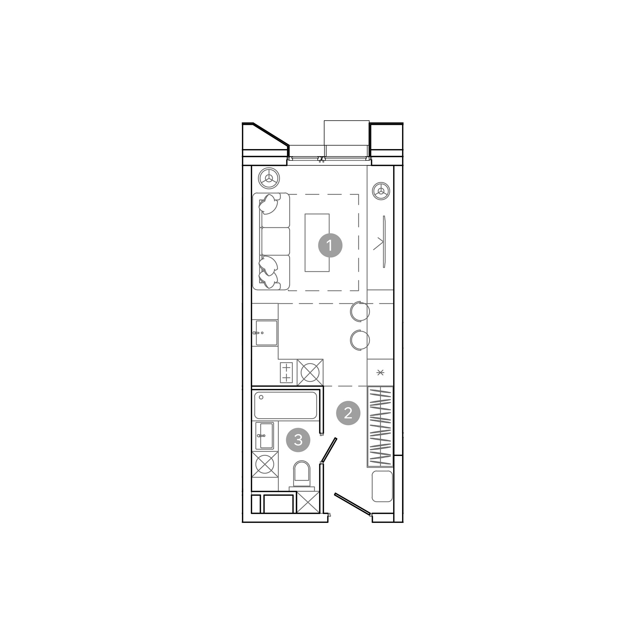 студия, 23.7 м², 14 этаж 