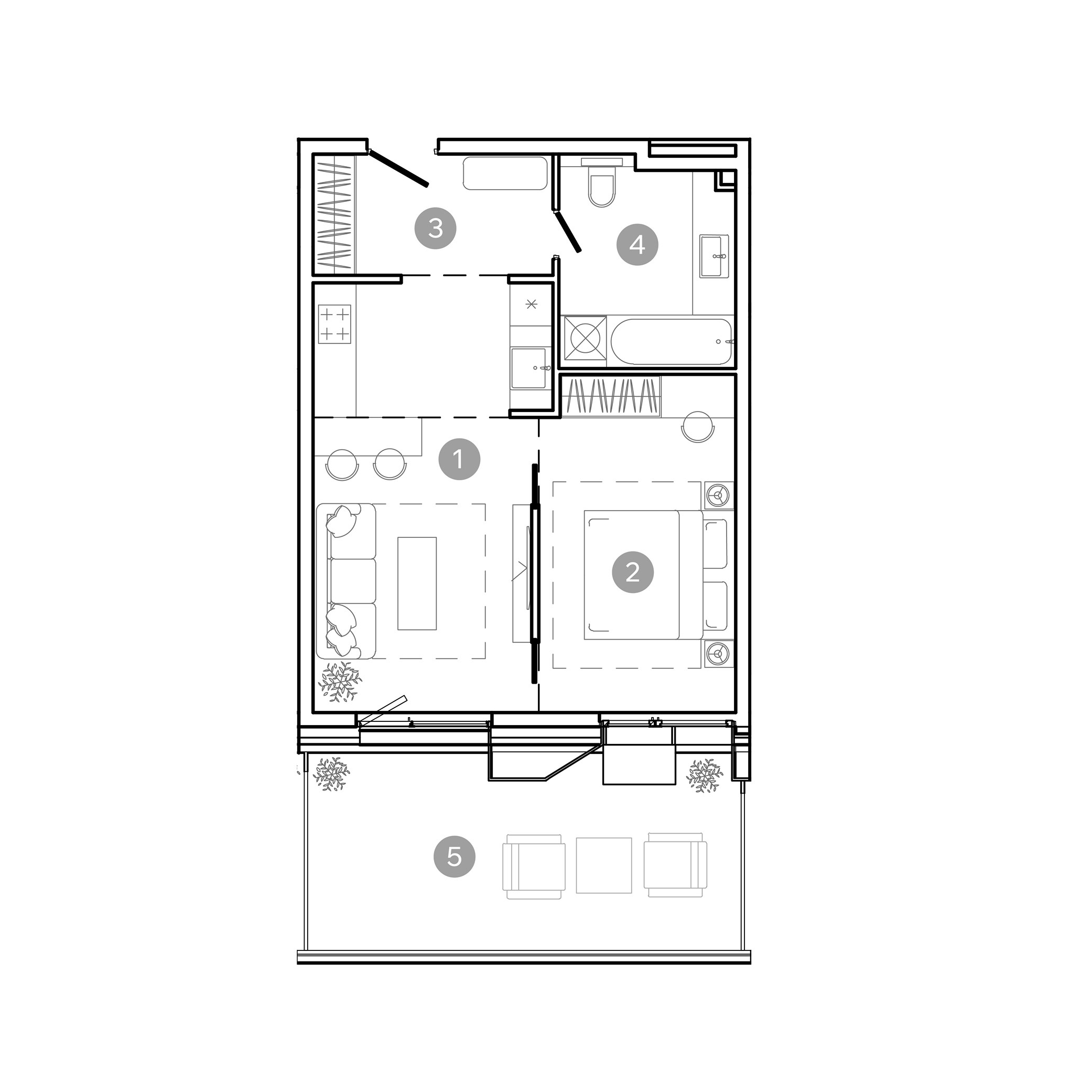 2 комн. квартира, 48.7 м², 2 этаж 