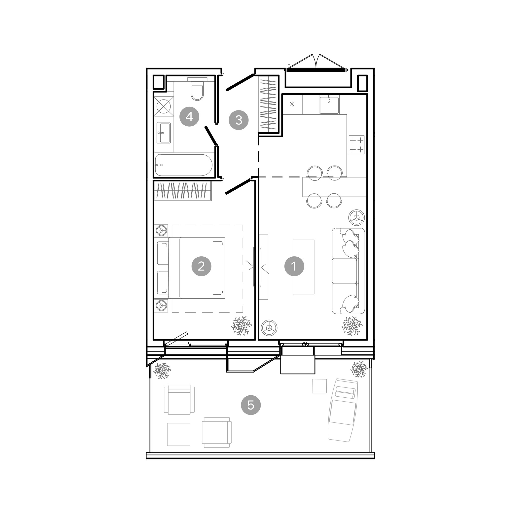 2 комн. квартира, 50.8 м², 2 этаж 