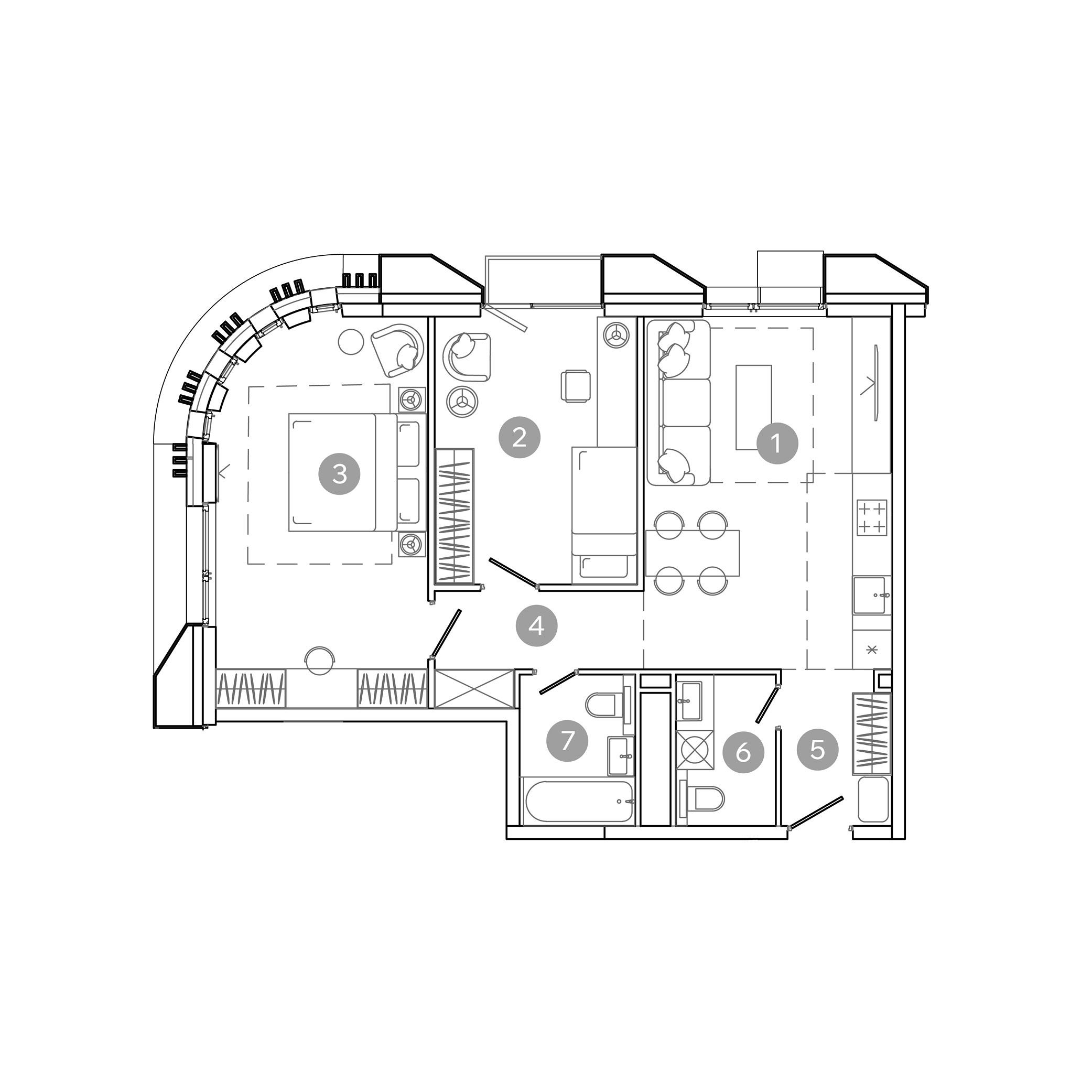 3 комн. квартира, 66.9 м², 15 этаж 