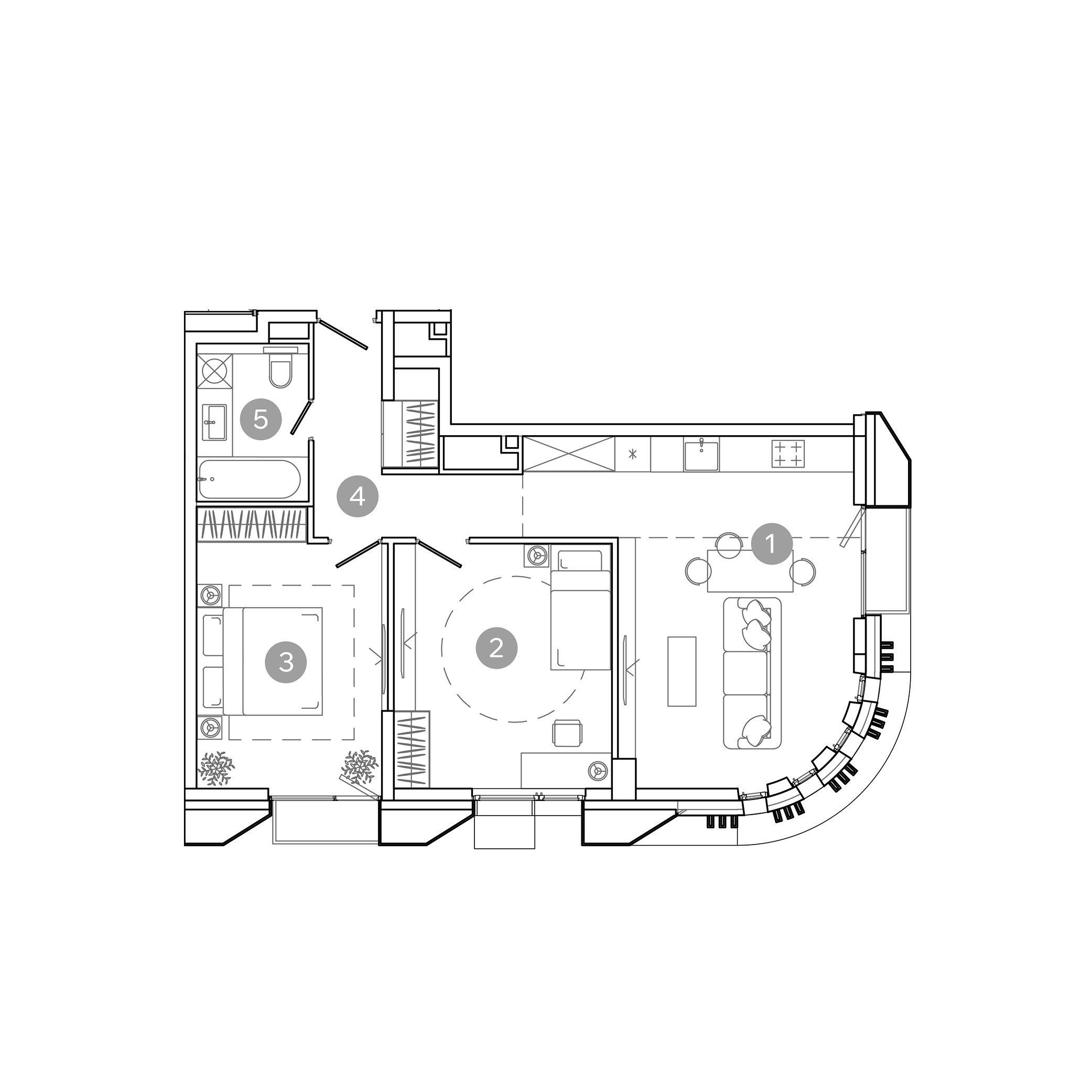 3 комн. квартира, 67.8 м², 18 этаж 
