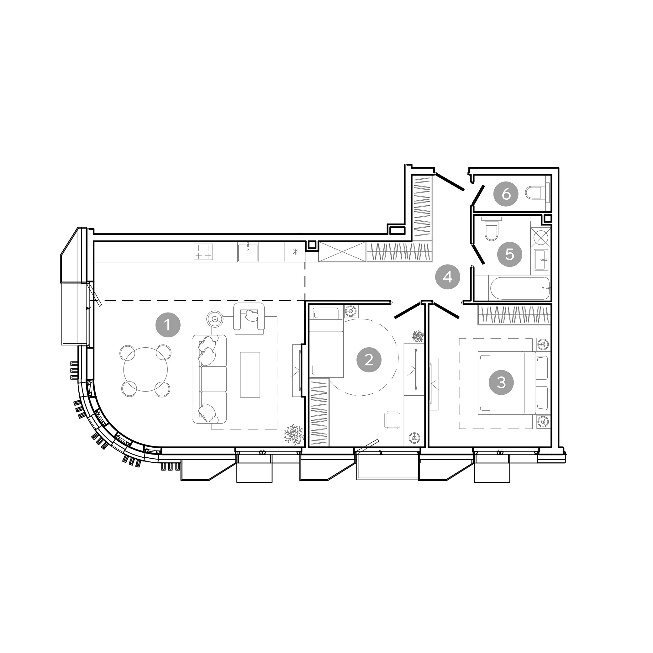 3 комн. квартира, 80.2 м², 2 этаж 