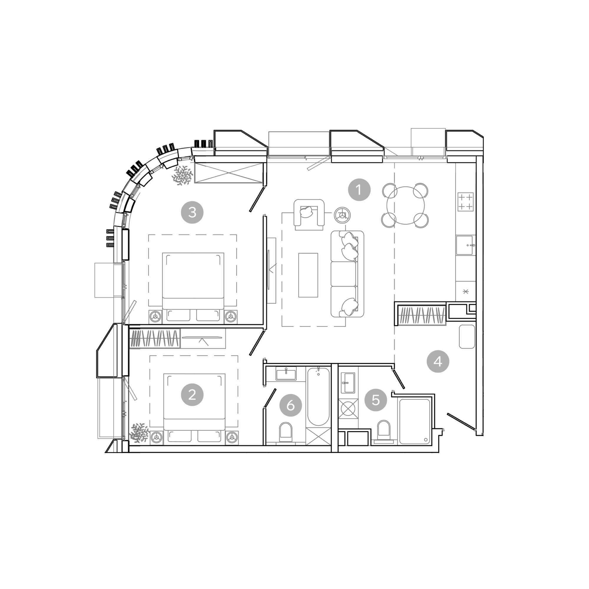 3 комн. квартира, 79.1 м², 5 этаж 