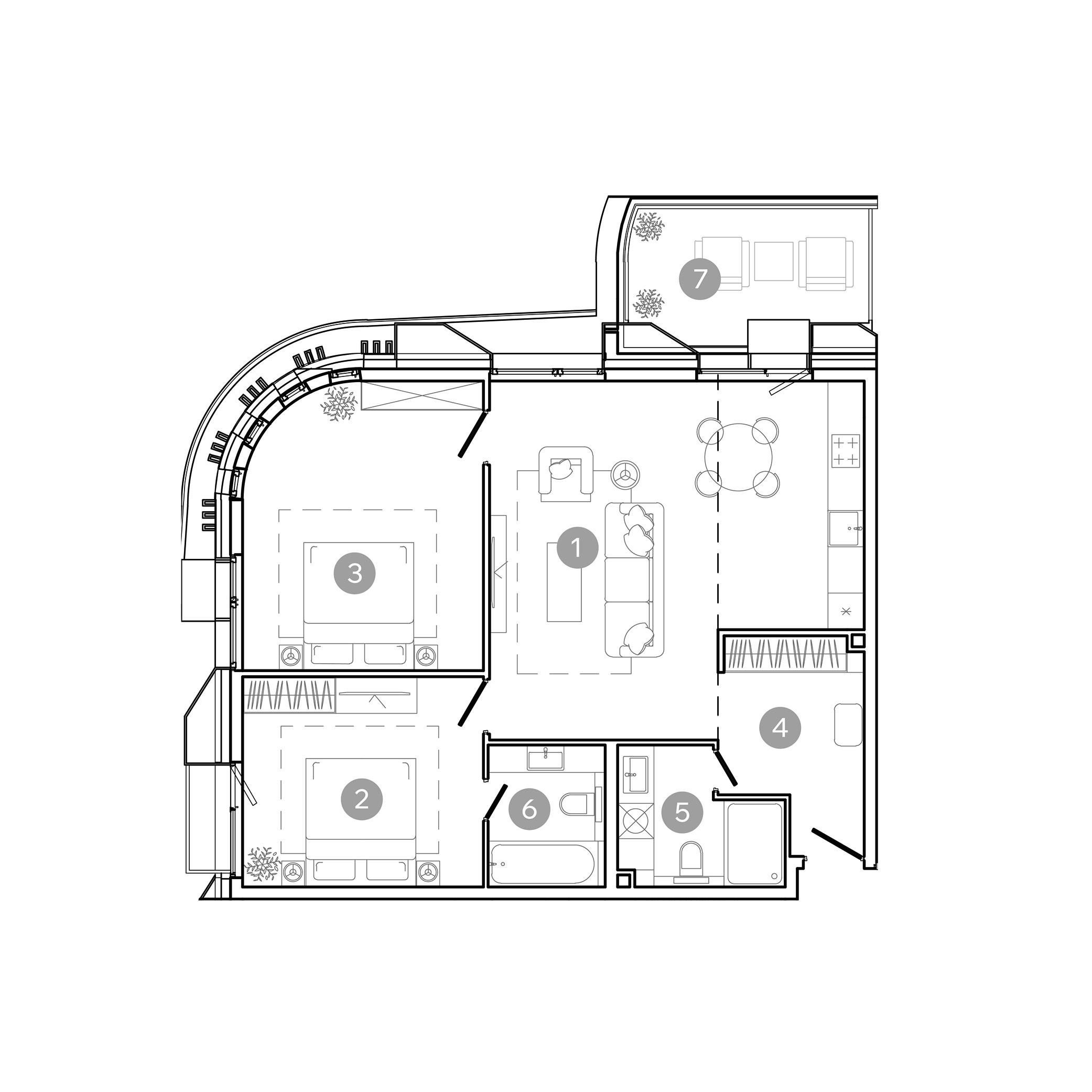 3 комн. квартира, 80.8 м², 2 этаж 