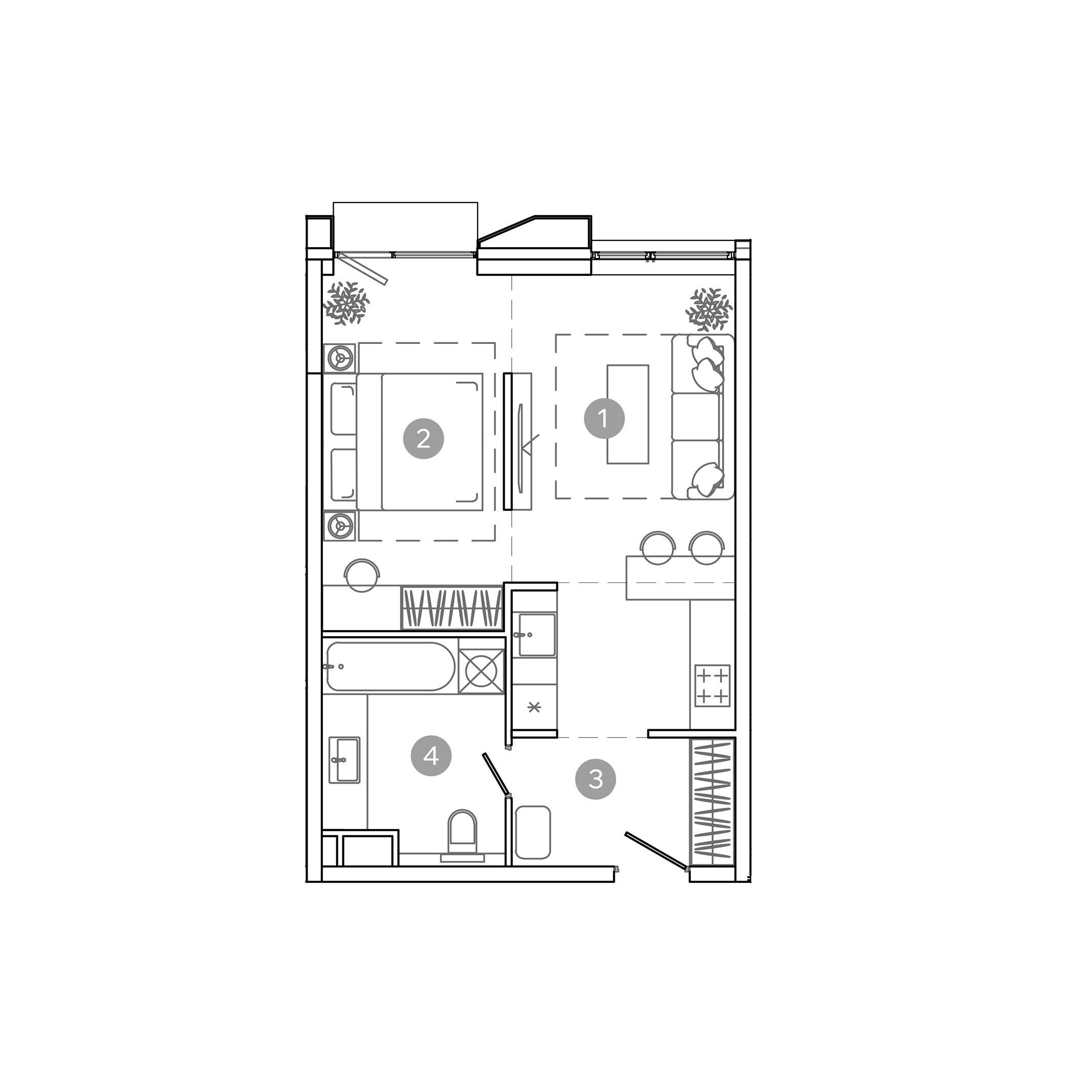 2 комн. квартира, 40.5 м², 3 этаж 