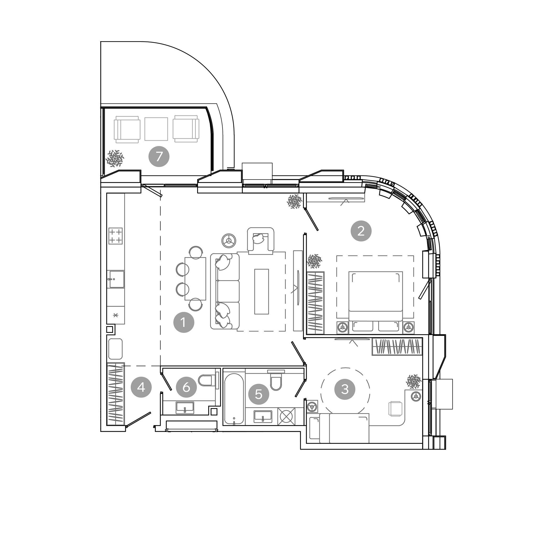 3 комн. квартира, 81.6 м², 2 этаж 