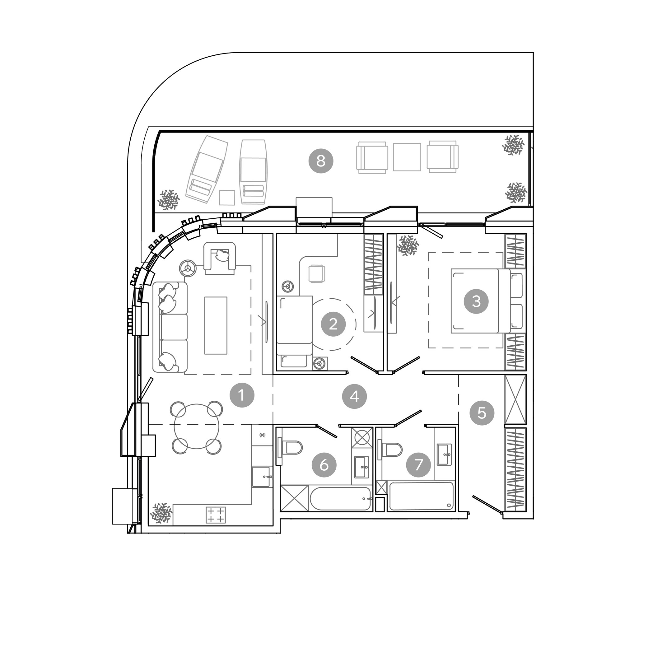 3 комн. квартира, 85.1 м², 2 этаж 