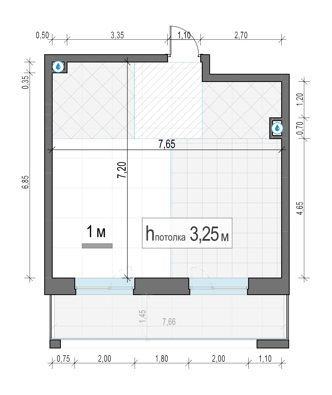 1 комн. квартира, 57.4 м², 3 этаж 